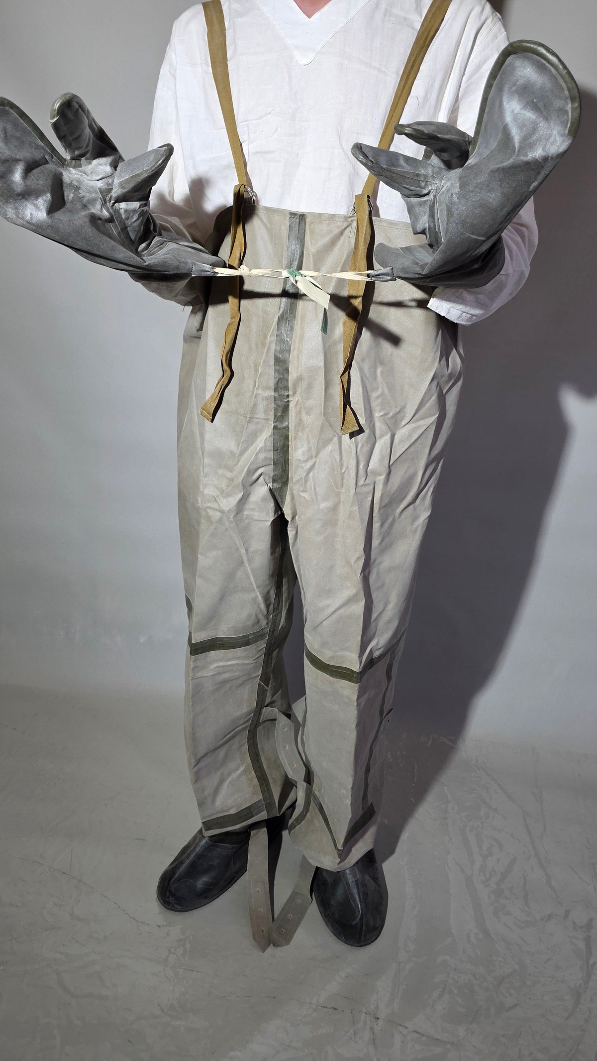 Soviet USSR L-1 Protective Suit Rubberized Jacket Trousers Boot Covers Archival Set