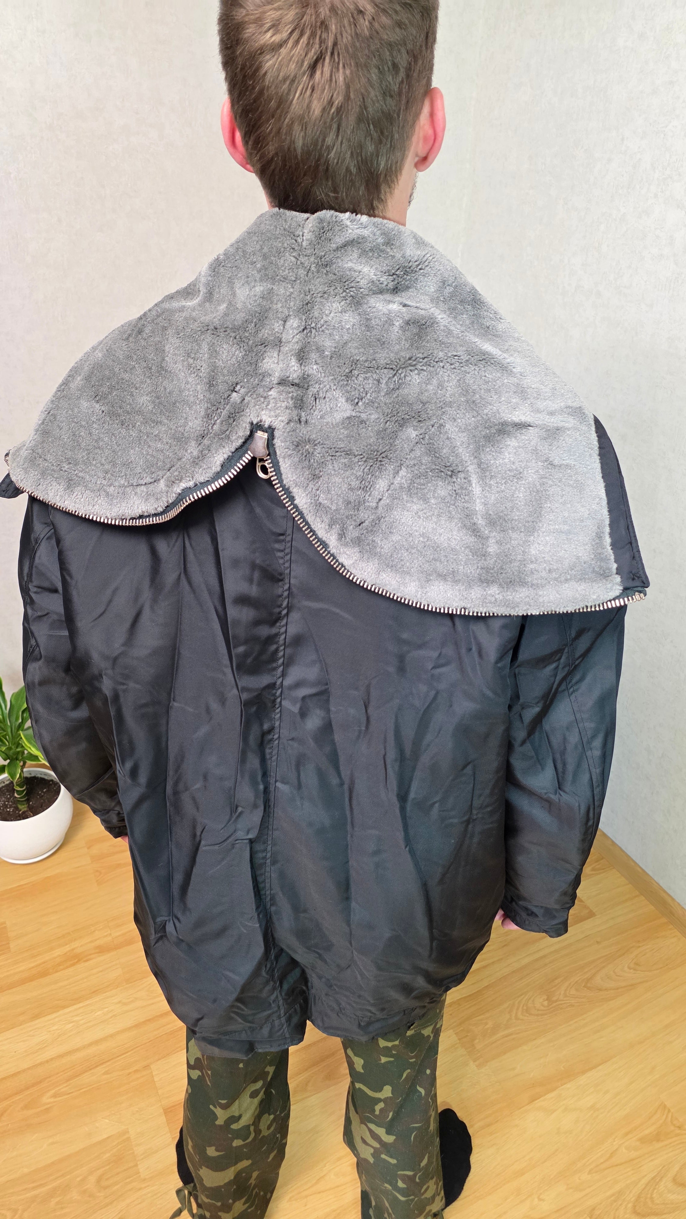 Soviet USSR Navy Kanada Jacket Black Winter Coat Vintage