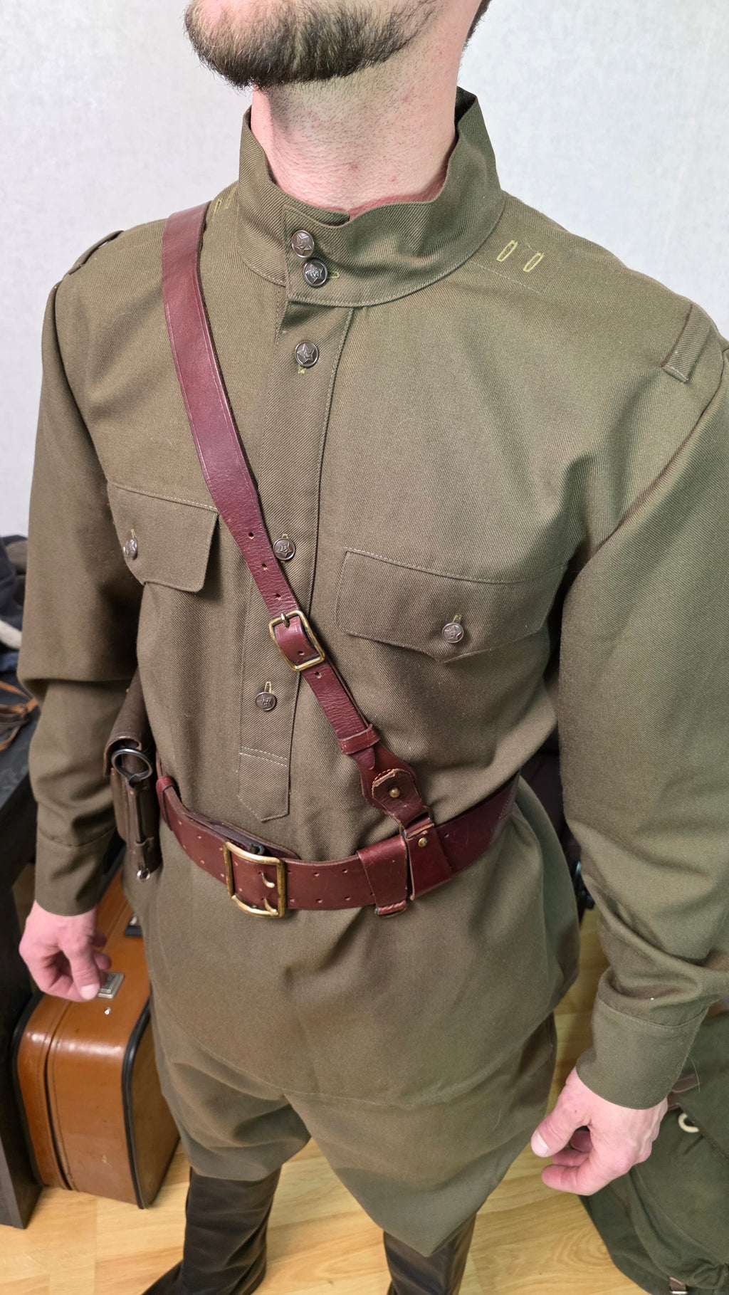 Soviet USSR NKVD Border Troops Officer Kit Gimnasterka Galife Furazhka Belt Set