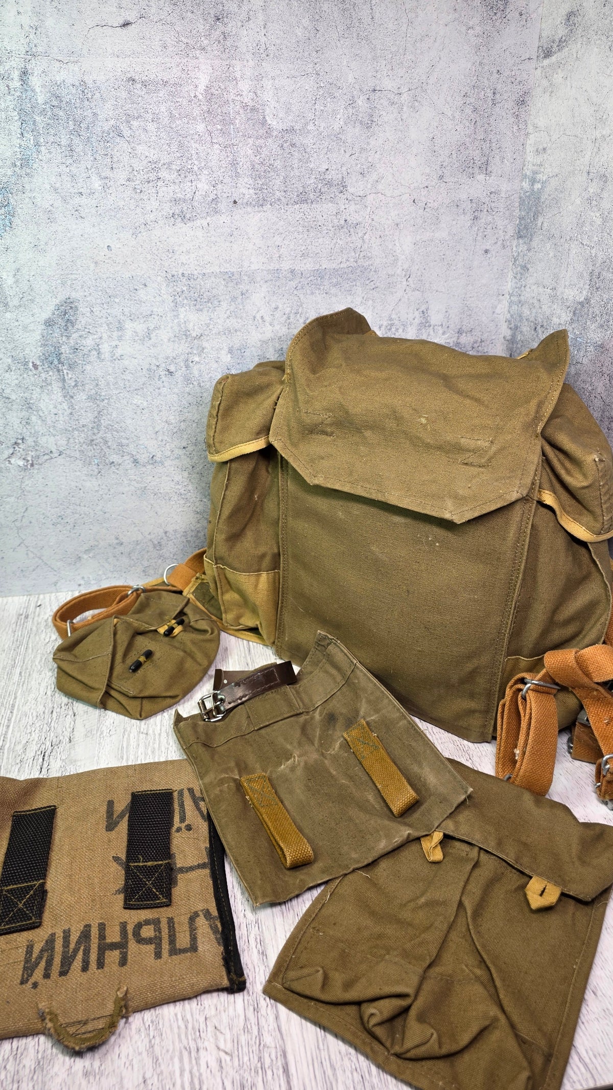 Soviet USSR RD-54 Canvas Backpack Vintage Khaki Utility Field Pack