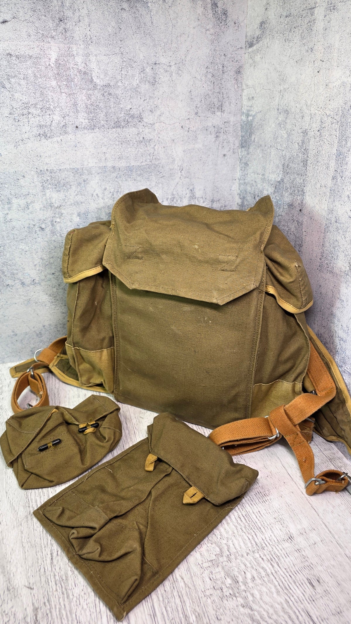 Soviet USSR RD-54 Canvas Backpack Vintage Khaki Utility Field Pack