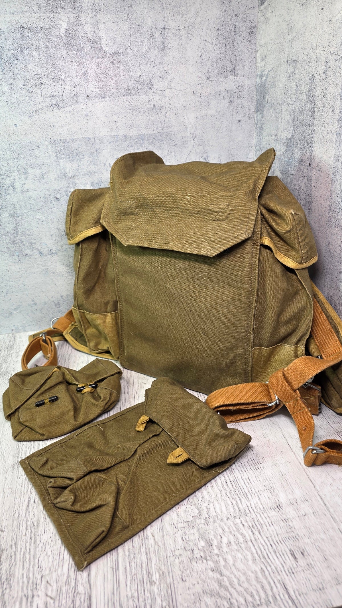 Soviet USSR RD-54 Canvas Backpack Vintage Khaki Utility Field Pack