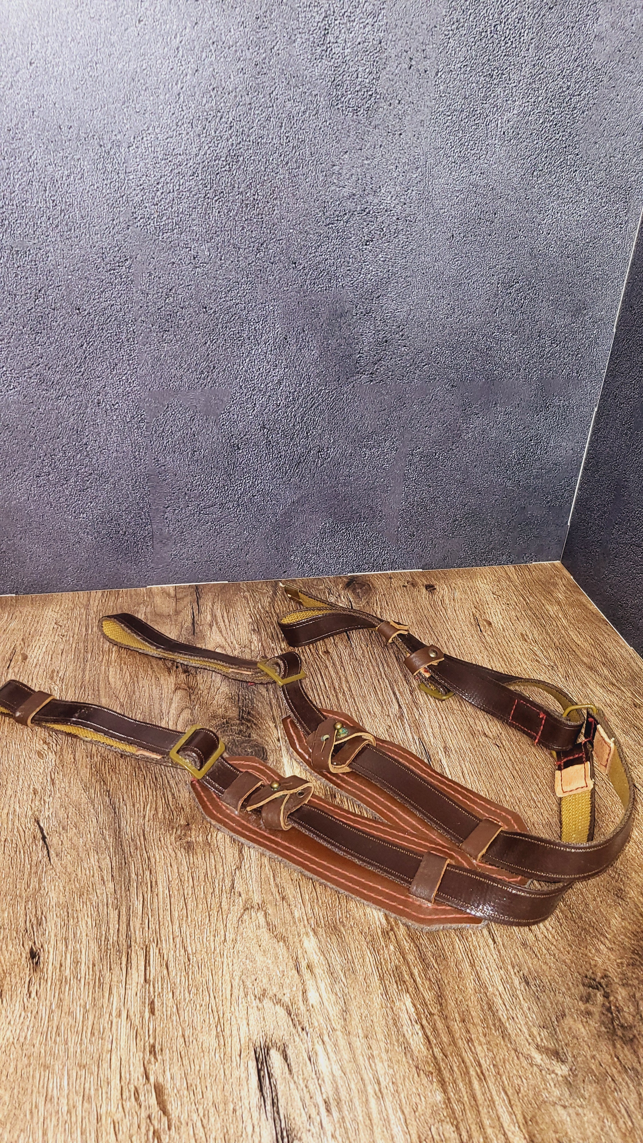 Soviet USSR RPS Belt Harness Shoulder Strap System Leather Equipment Straps