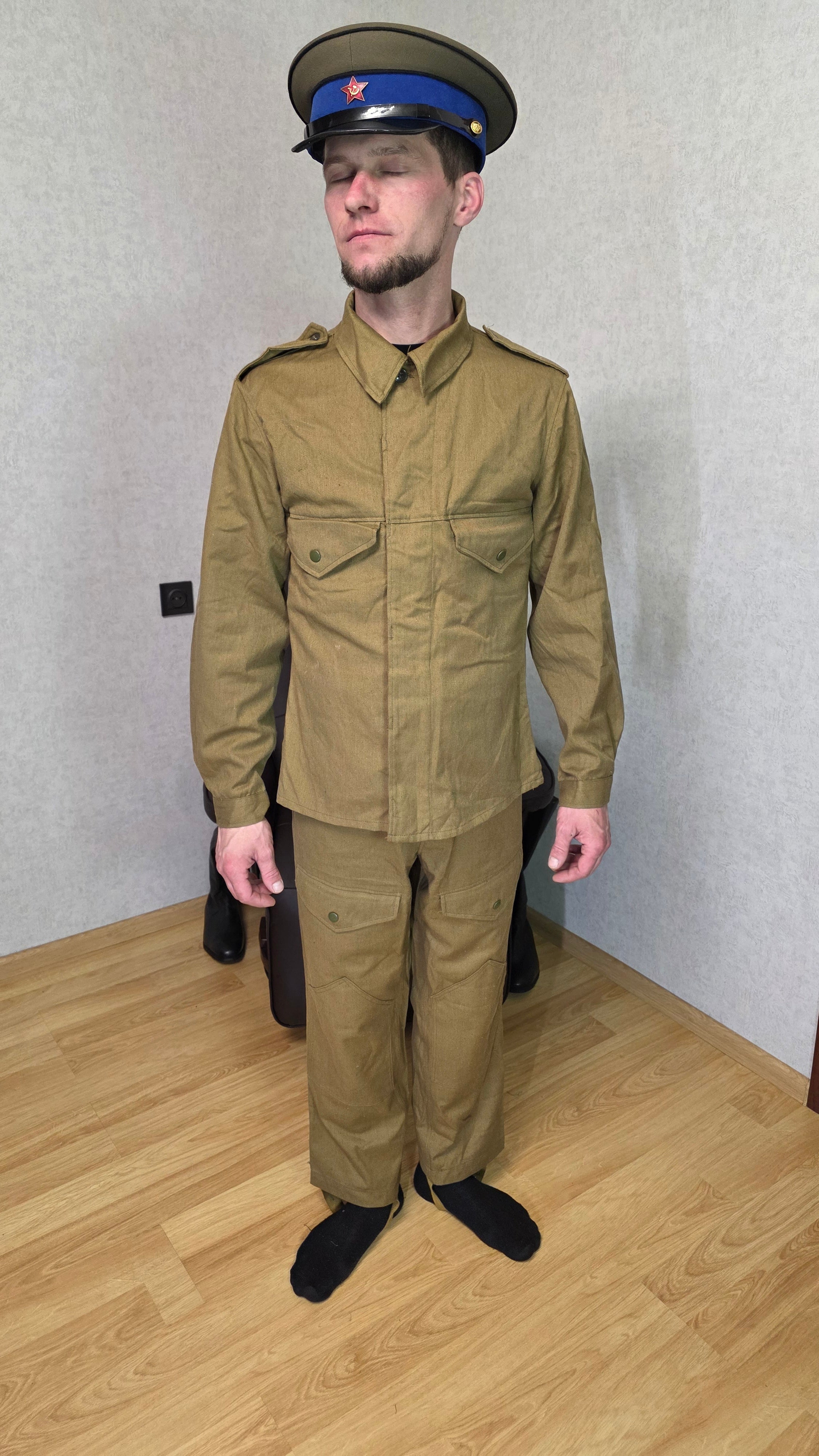 Soviet USSR Tank Crew Summer Suit Sand Color Vintage Set