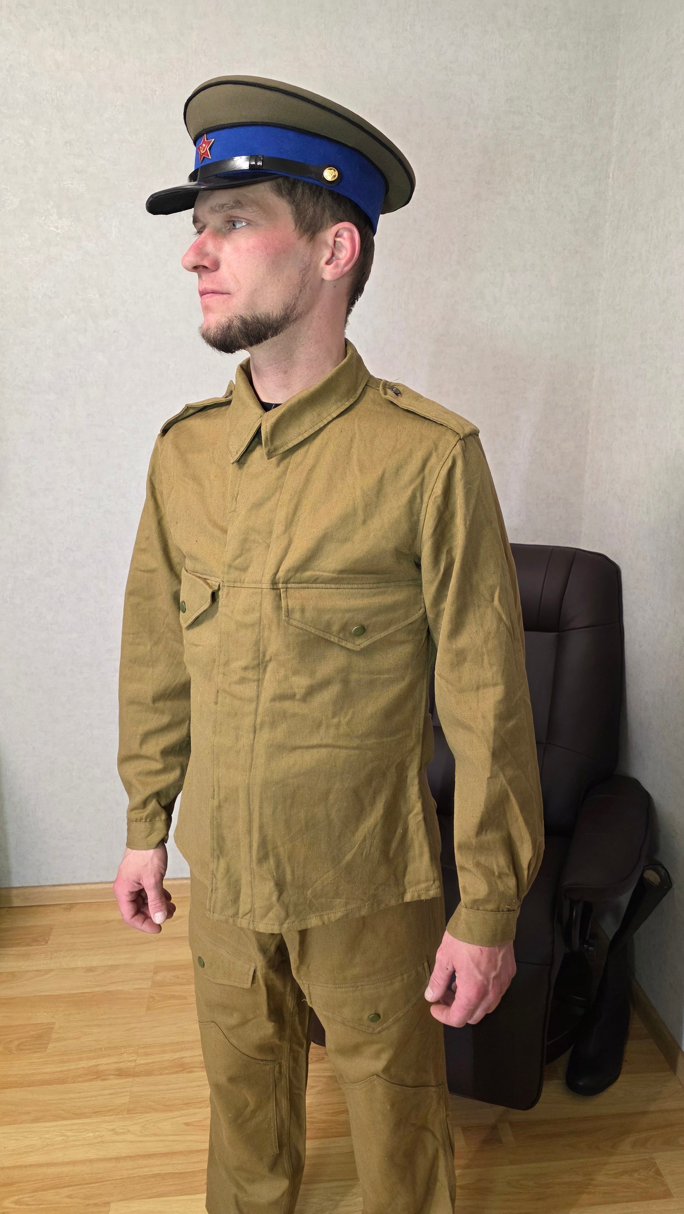 Soviet USSR Tank Crew Summer Suit Sand Color Vintage Set