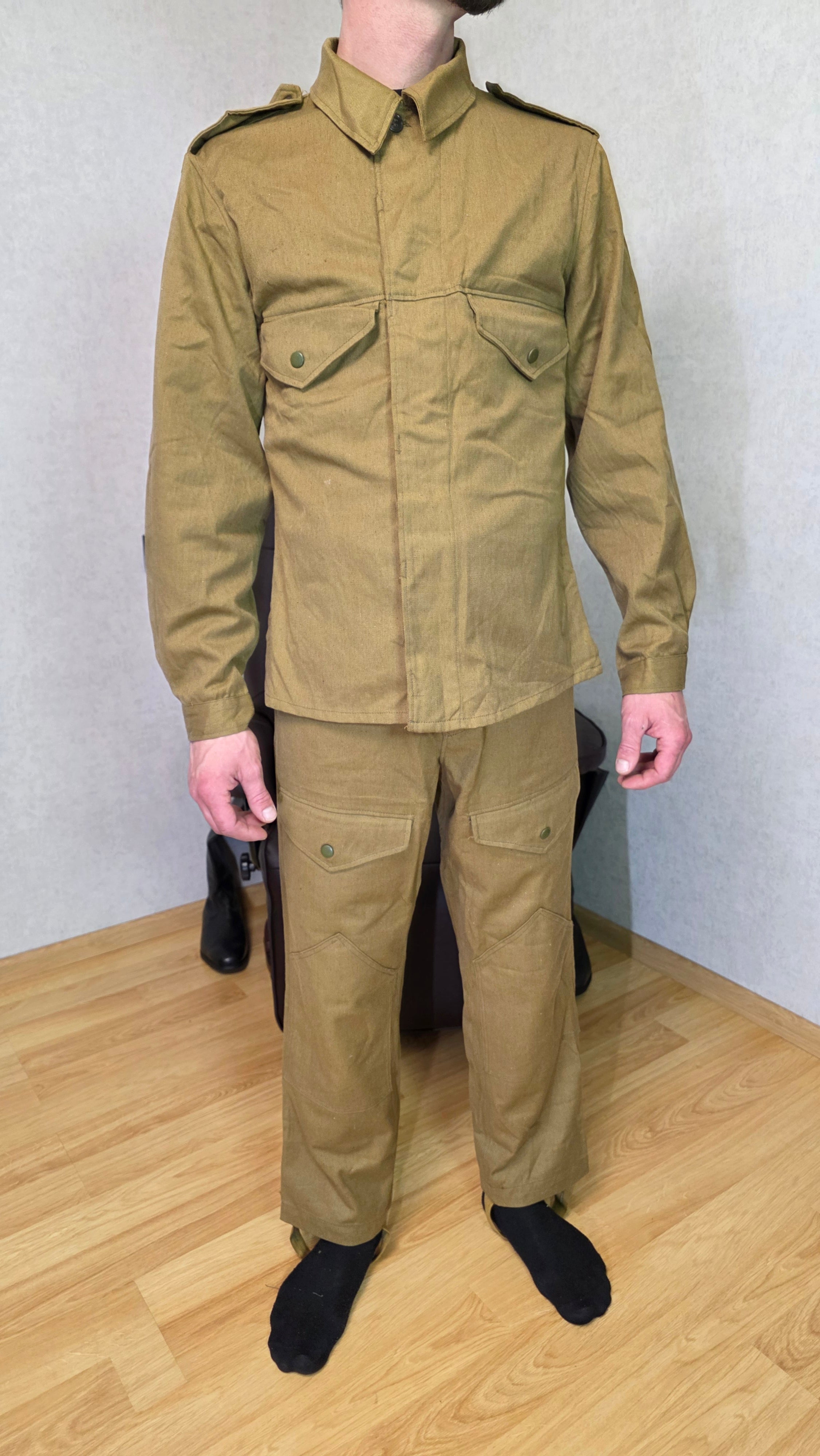Soviet USSR Tank Crew Summer Suit Sand Color Vintage Set