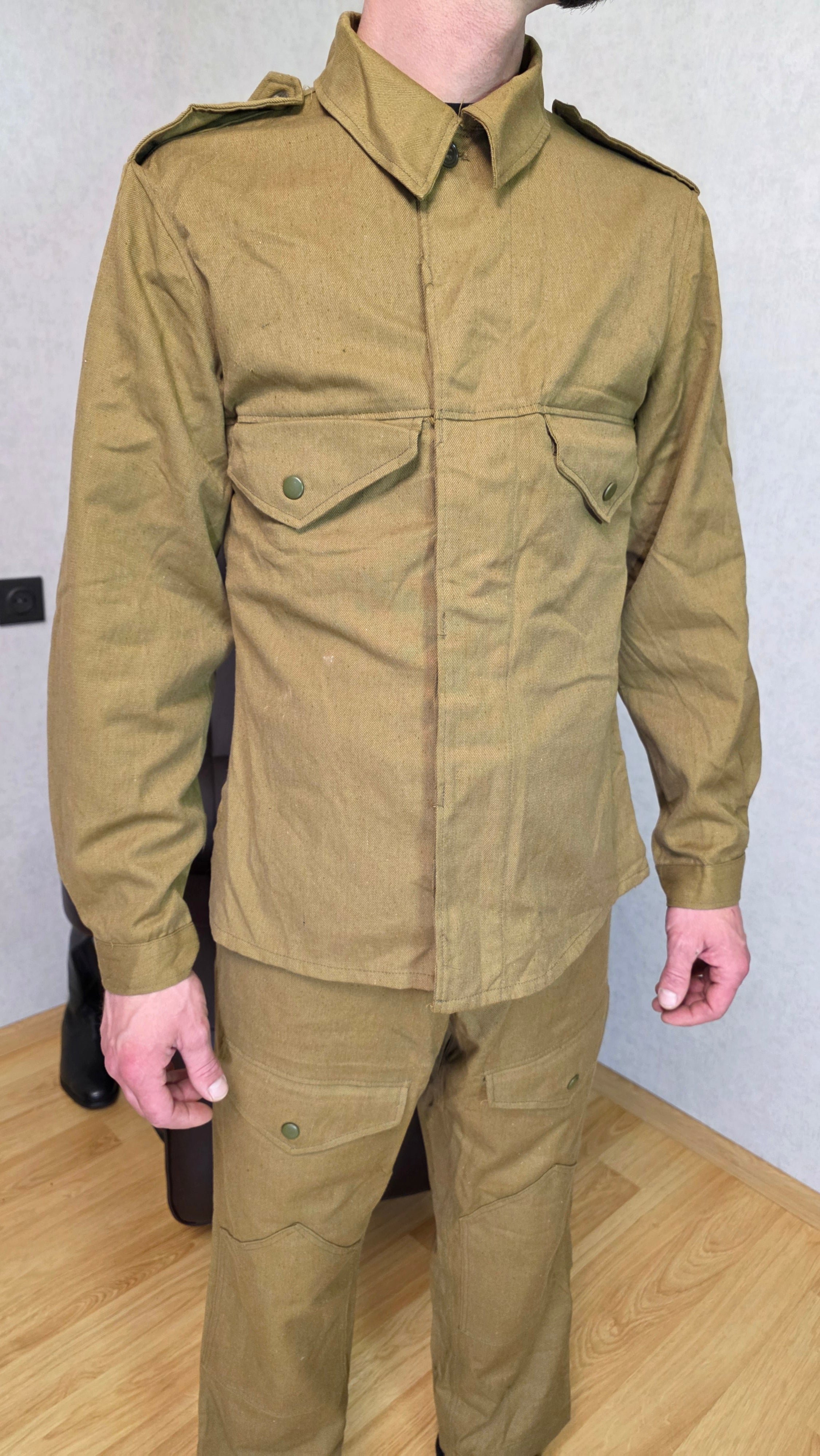 Soviet USSR Tank Crew Summer Suit Sand Color Vintage Set