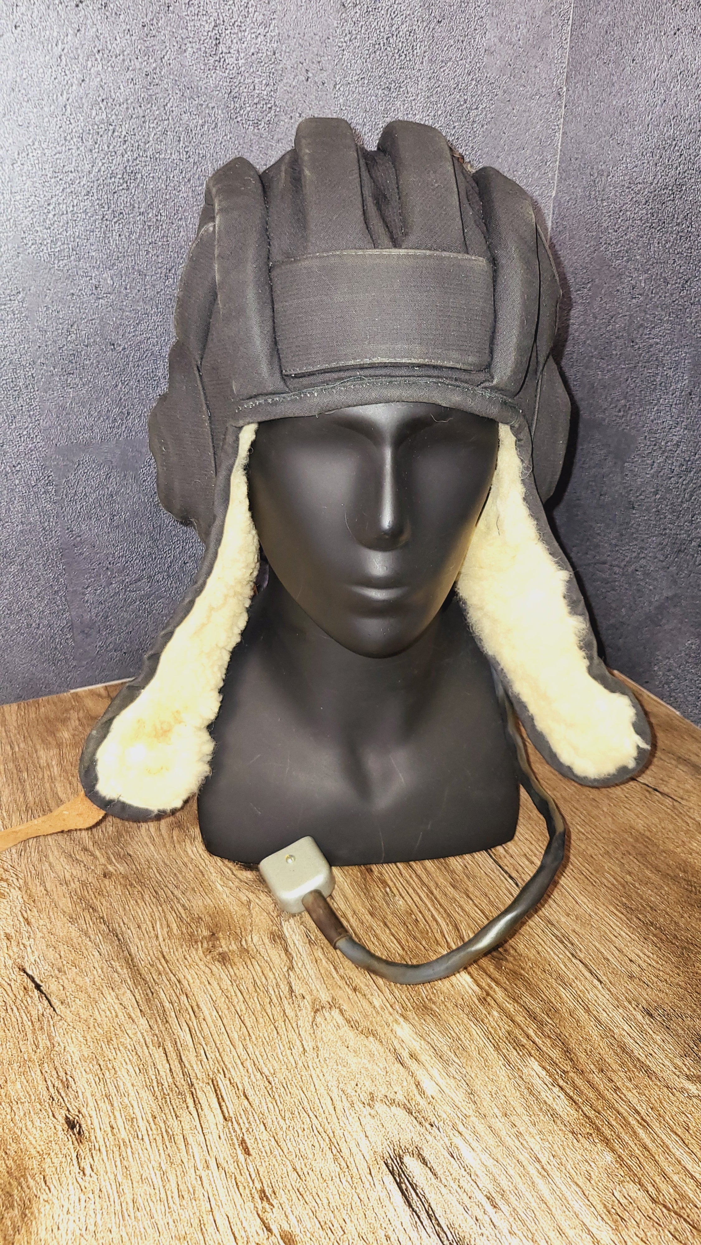 Soviet USSR Tanker Winter Helmet With Headset Cold Weather Tank Crew Hat - Legend Returns Vintage