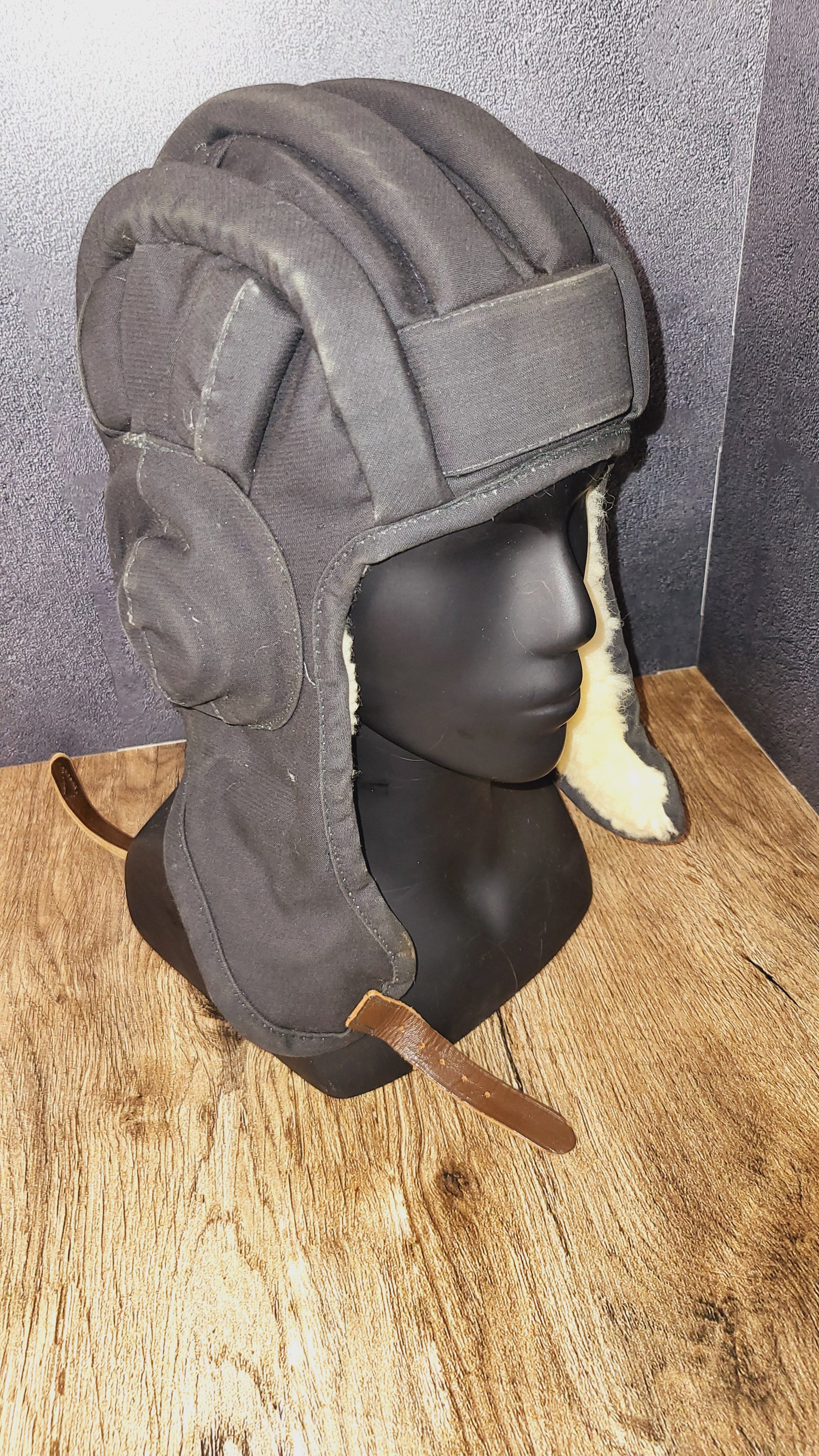 Soviet USSR Tanker Winter Helmet With Headset Cold Weather Tank Crew Hat - Legend Returns Vintage