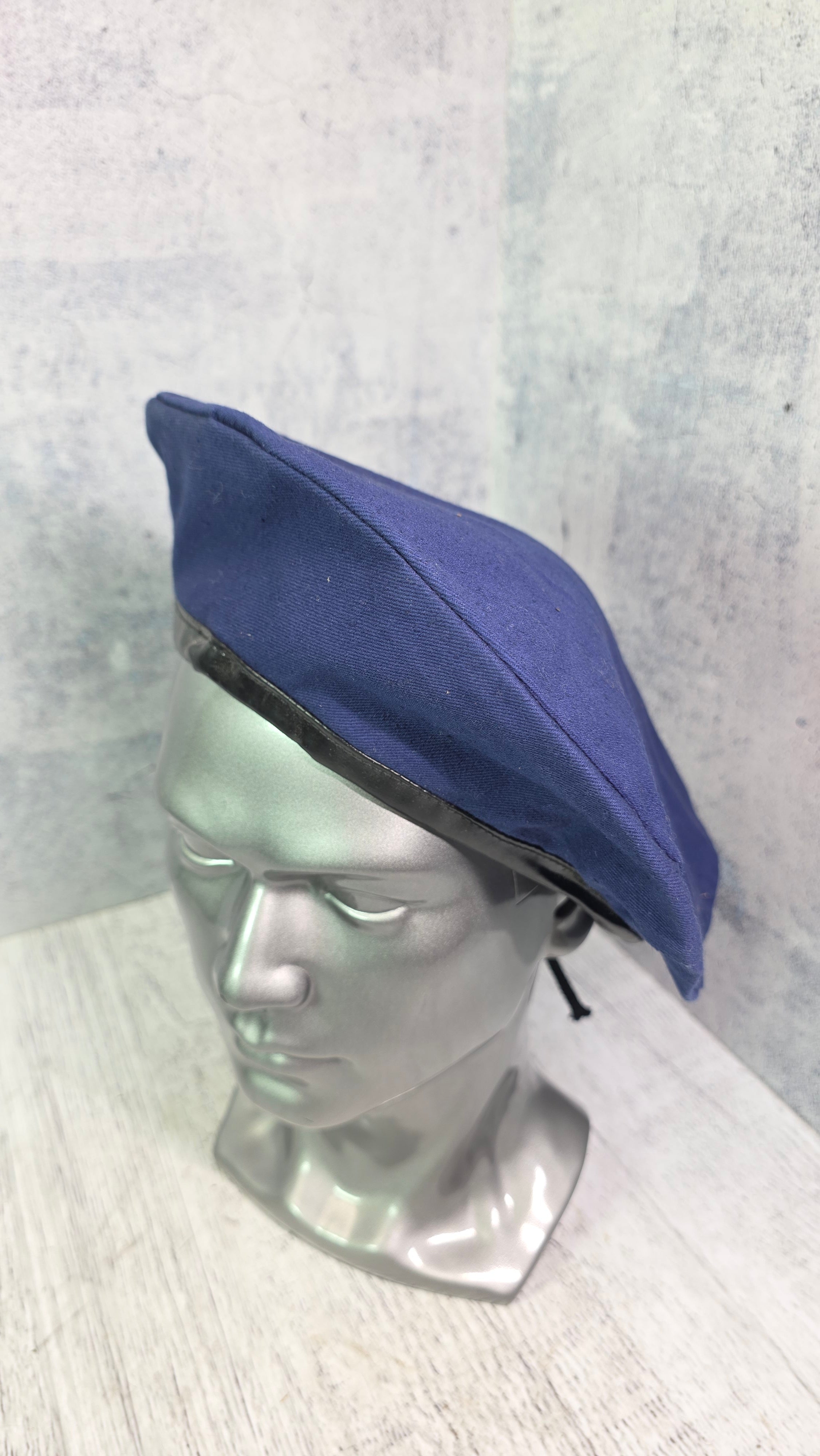 Soviet USSR Technical Aviation Beret Vintage Blue Airfield Crew Headwear