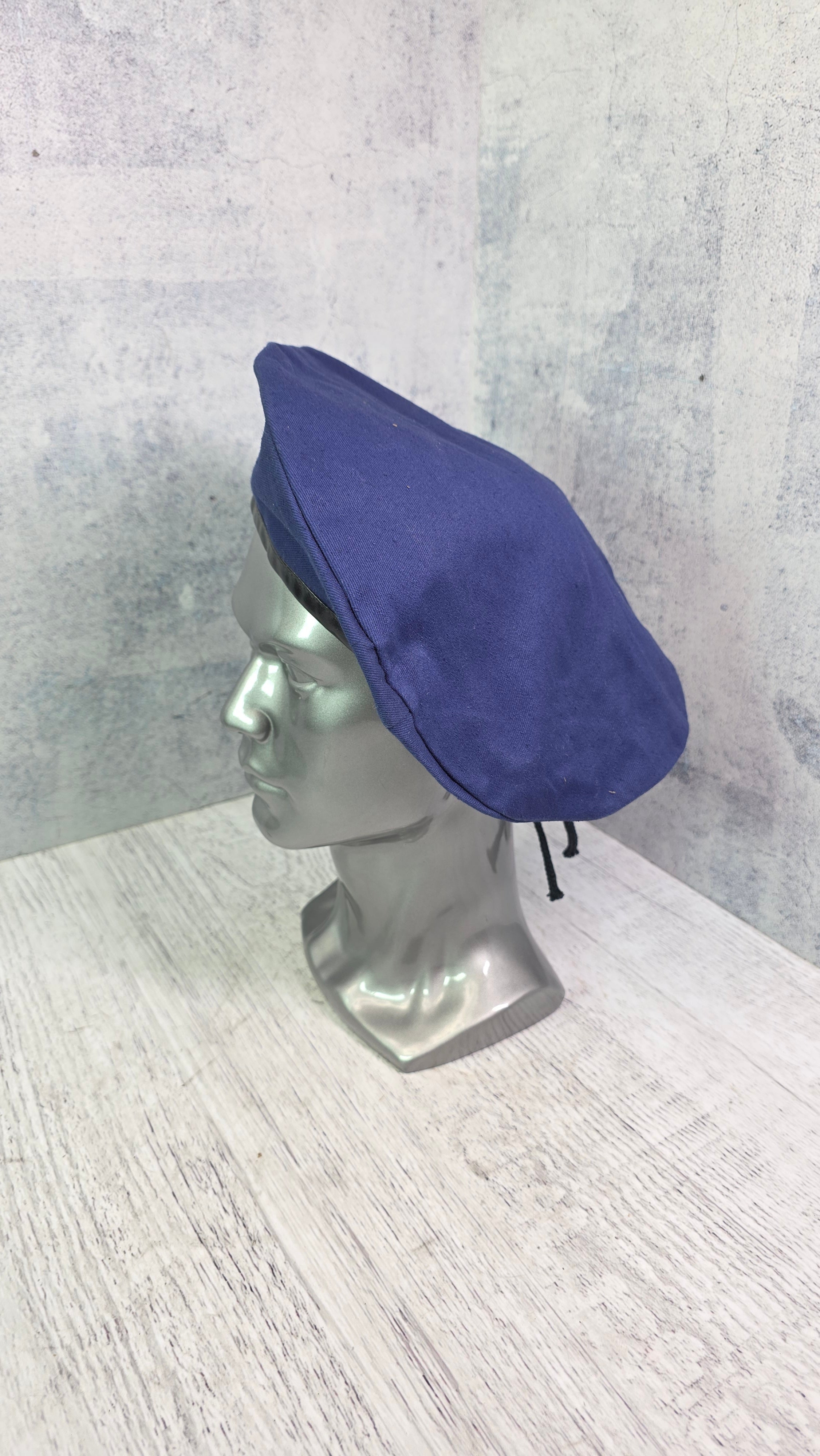 Soviet USSR Technical Aviation Beret Vintage Blue Airfield Crew Headwear