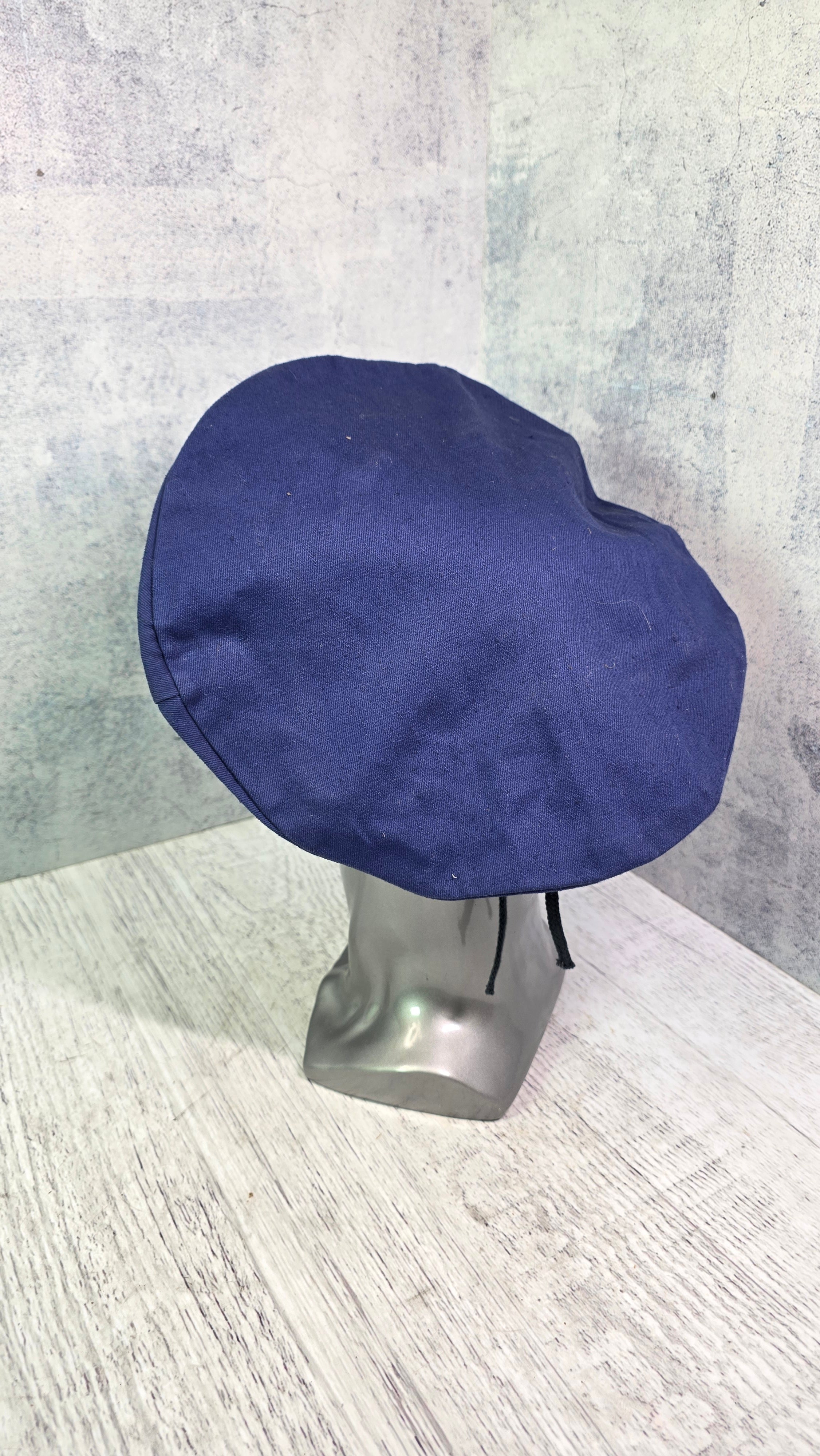 Soviet USSR Technical Aviation Beret Vintage Blue Airfield Crew Headwear