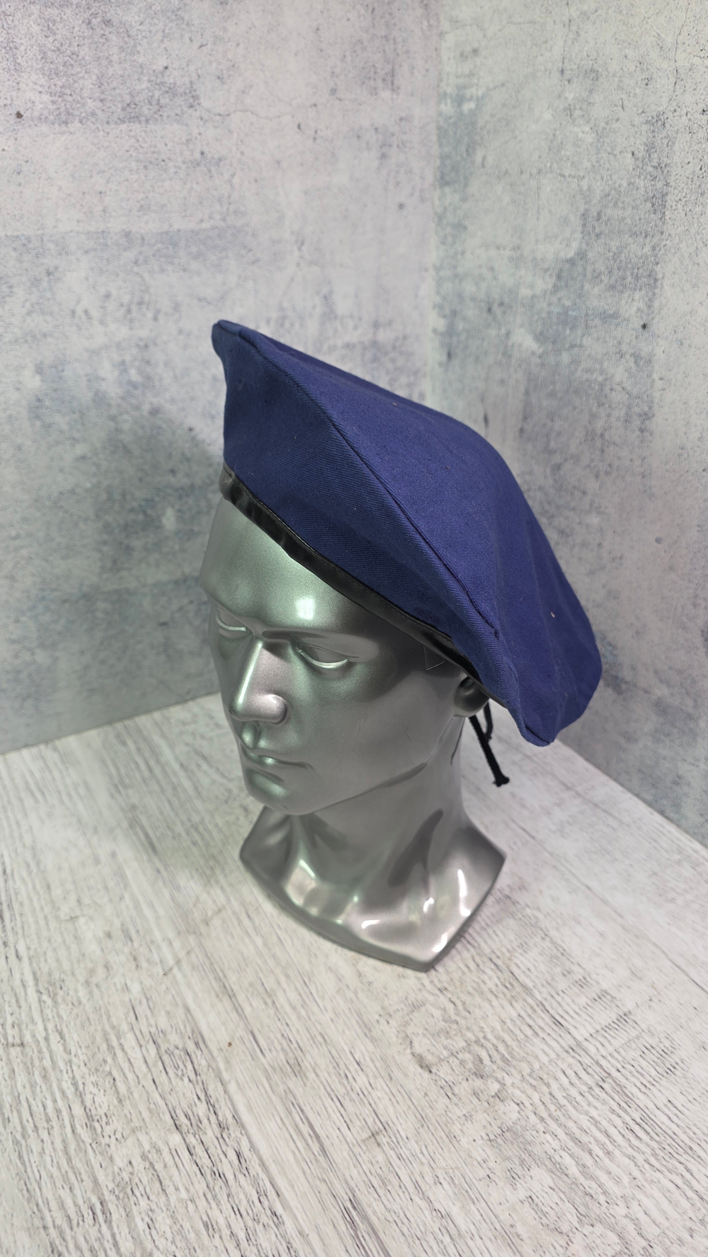 Soviet USSR Technical Aviation Beret Vintage Blue Airfield Crew Headwear