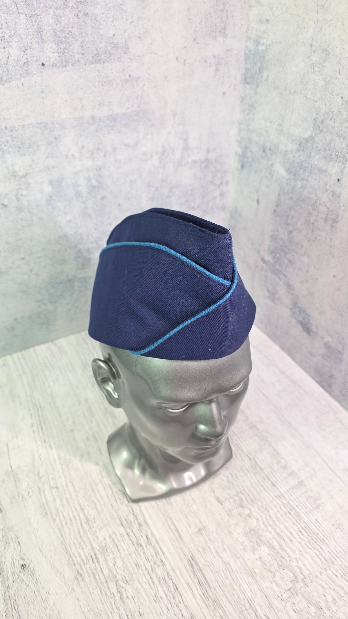 Soviet USSR Vintage Air Force Visor Cap Blue Piping Collector Headwear