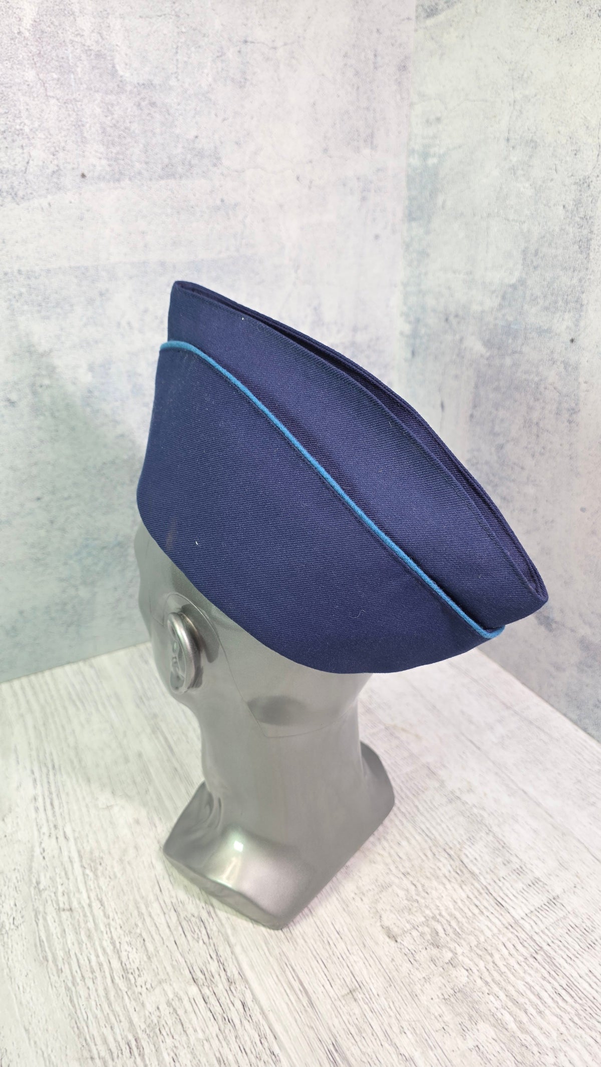 Soviet USSR Vintage Air Force Visor Cap Blue Piping Collector Headwear