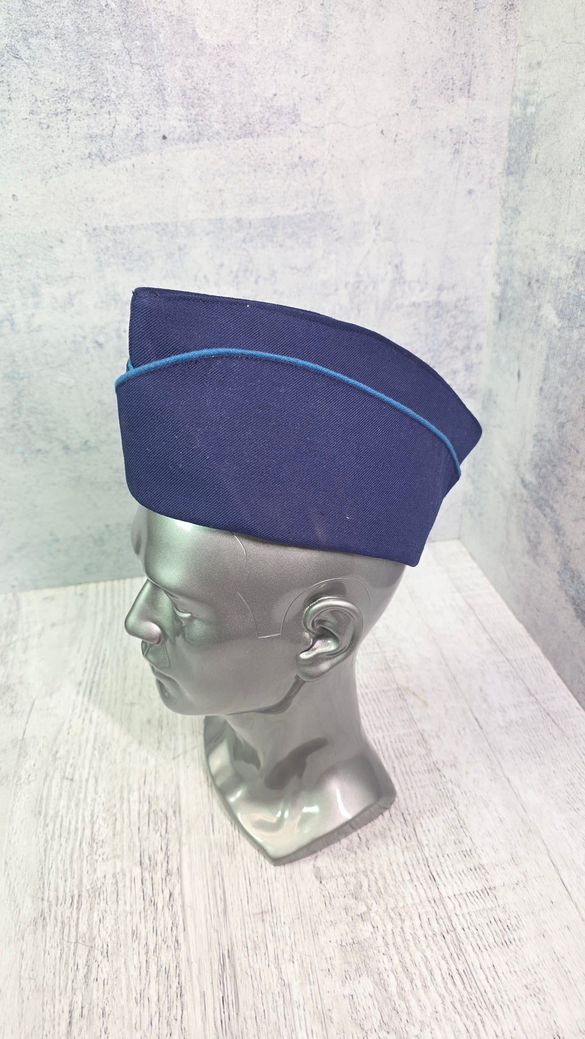 Soviet USSR Vintage Air Force Visor Cap Blue Piping Collector Headwear