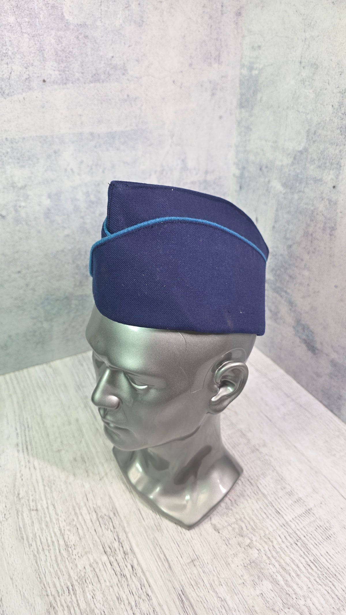 Soviet USSR Vintage Air Force Visor Cap Blue Piping Collector Headwear