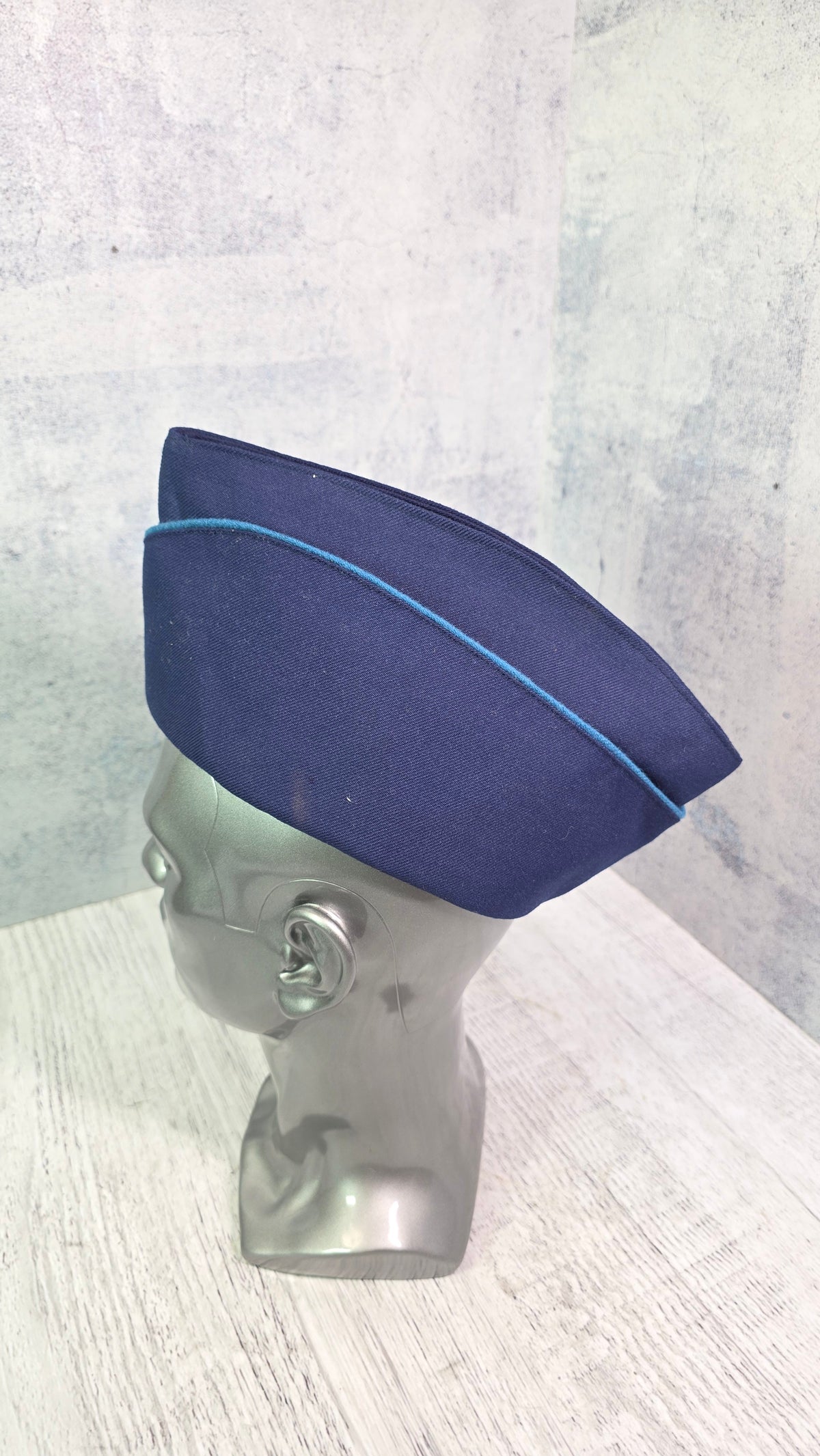 Soviet USSR Vintage Air Force Visor Cap Blue Piping Collector Headwear