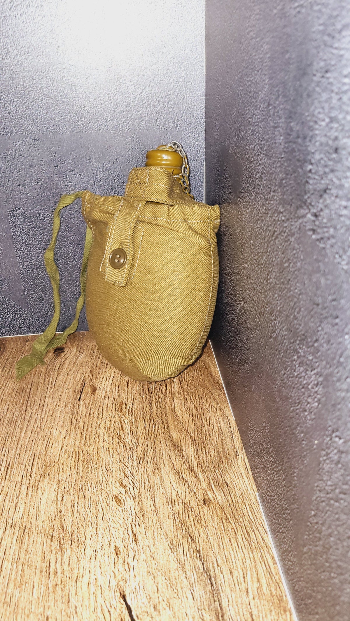 Soviet USSR Vintage Aluminum Canteen with Canvas Cover 0.75L