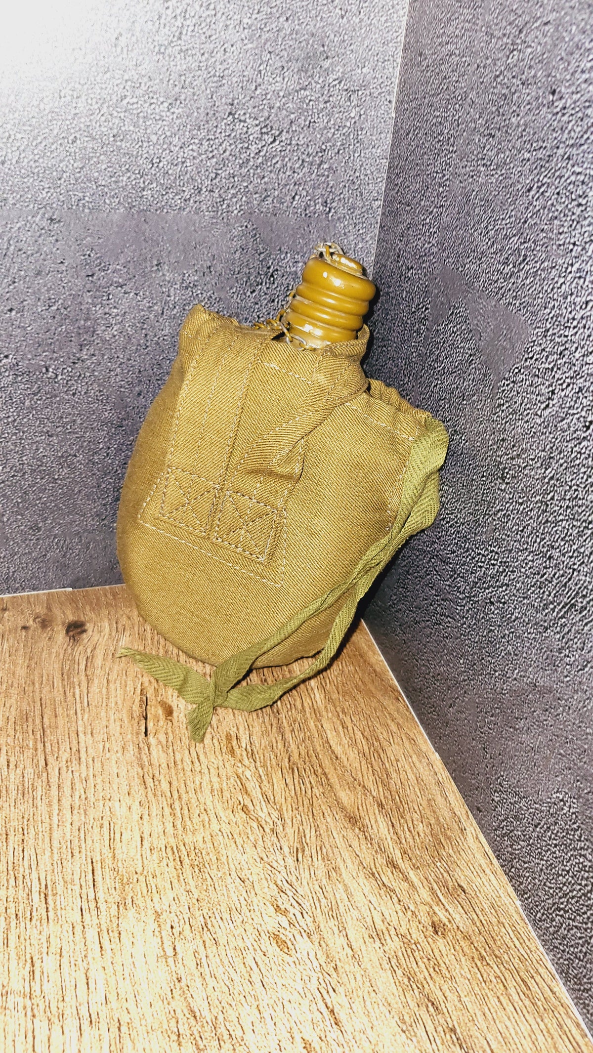Soviet USSR Vintage Aluminum Canteen with Canvas Cover 0.75L