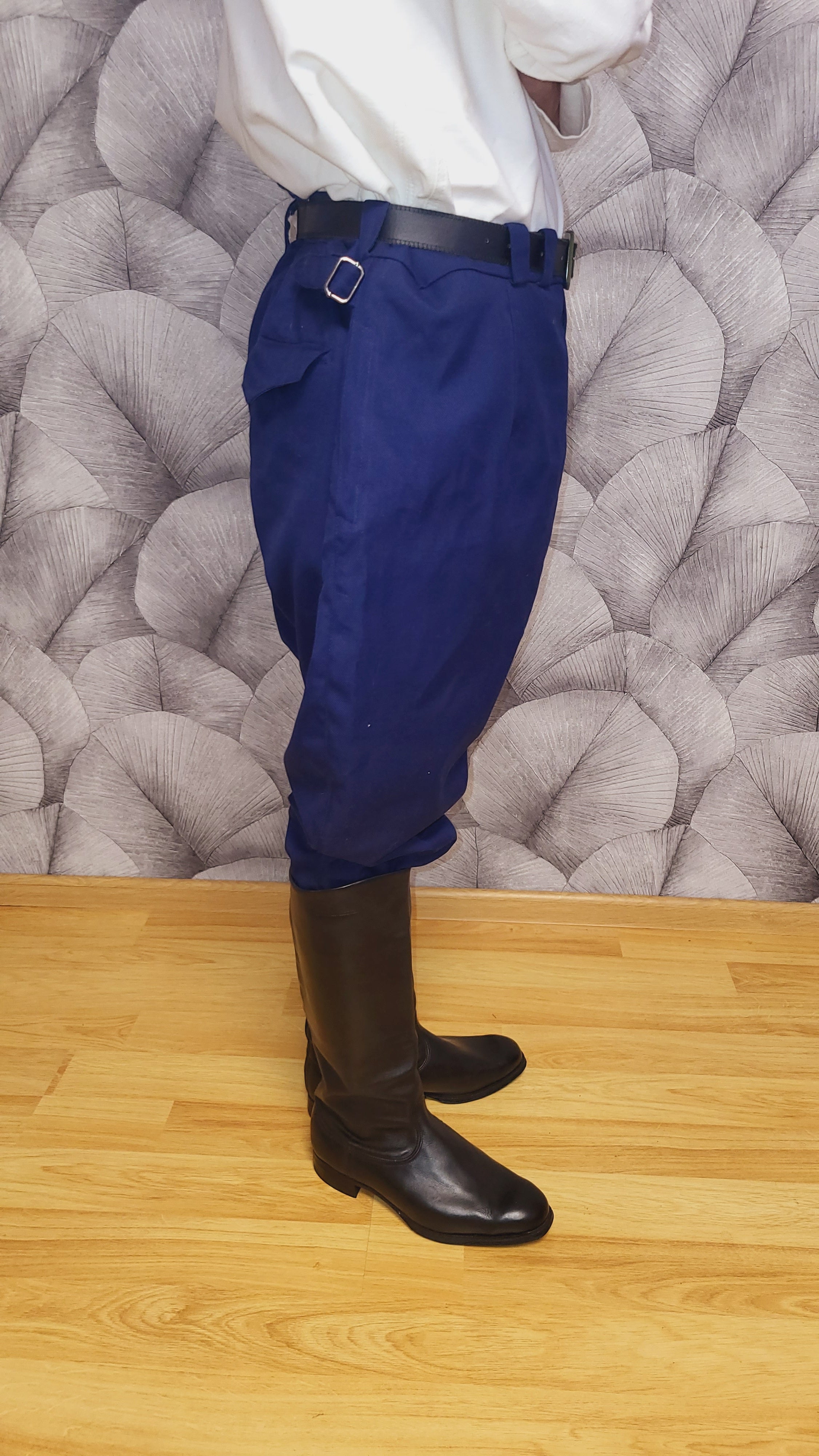 Vintage Soviet USSR Blue Wool Blend Breeches