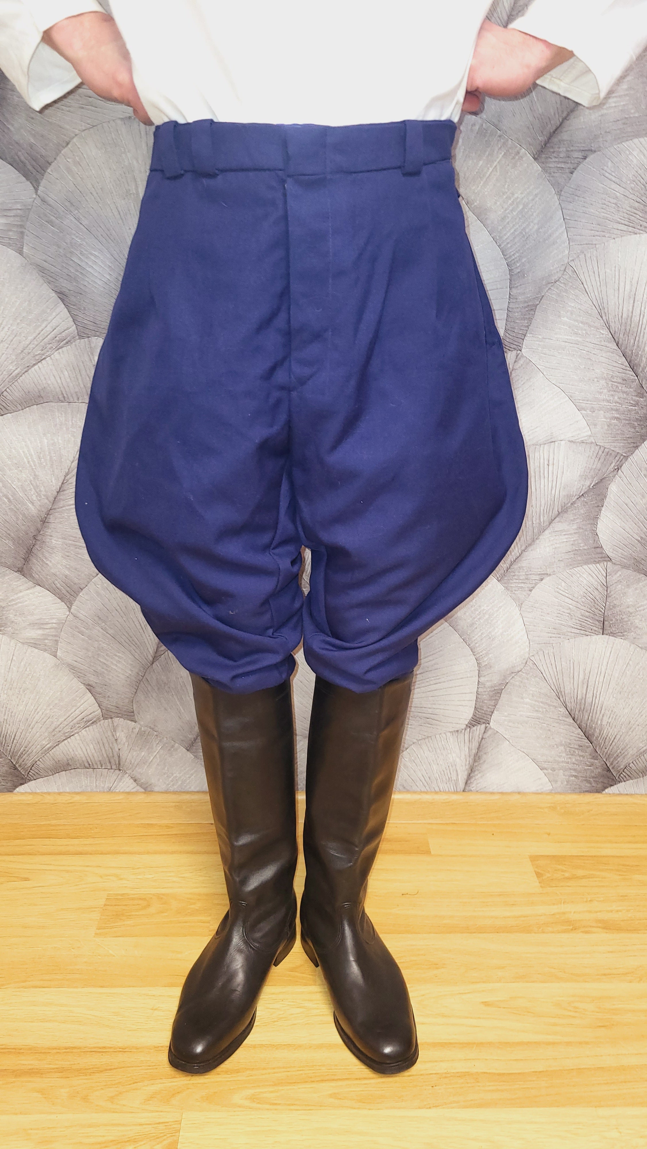 Vintage Soviet USSR Blue Wool Blend Breeches