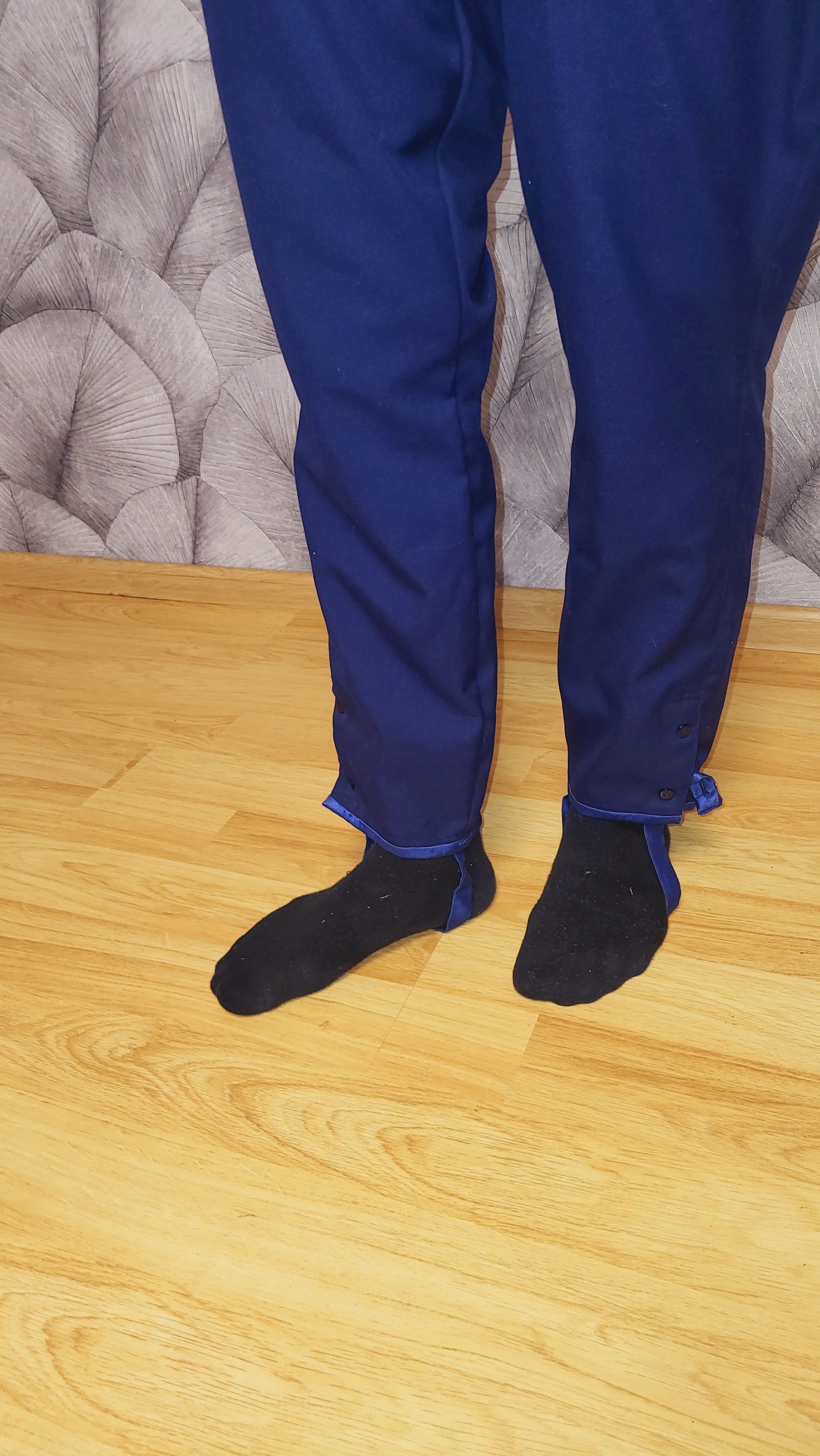 Vintage Soviet USSR Blue Wool Blend Breeches