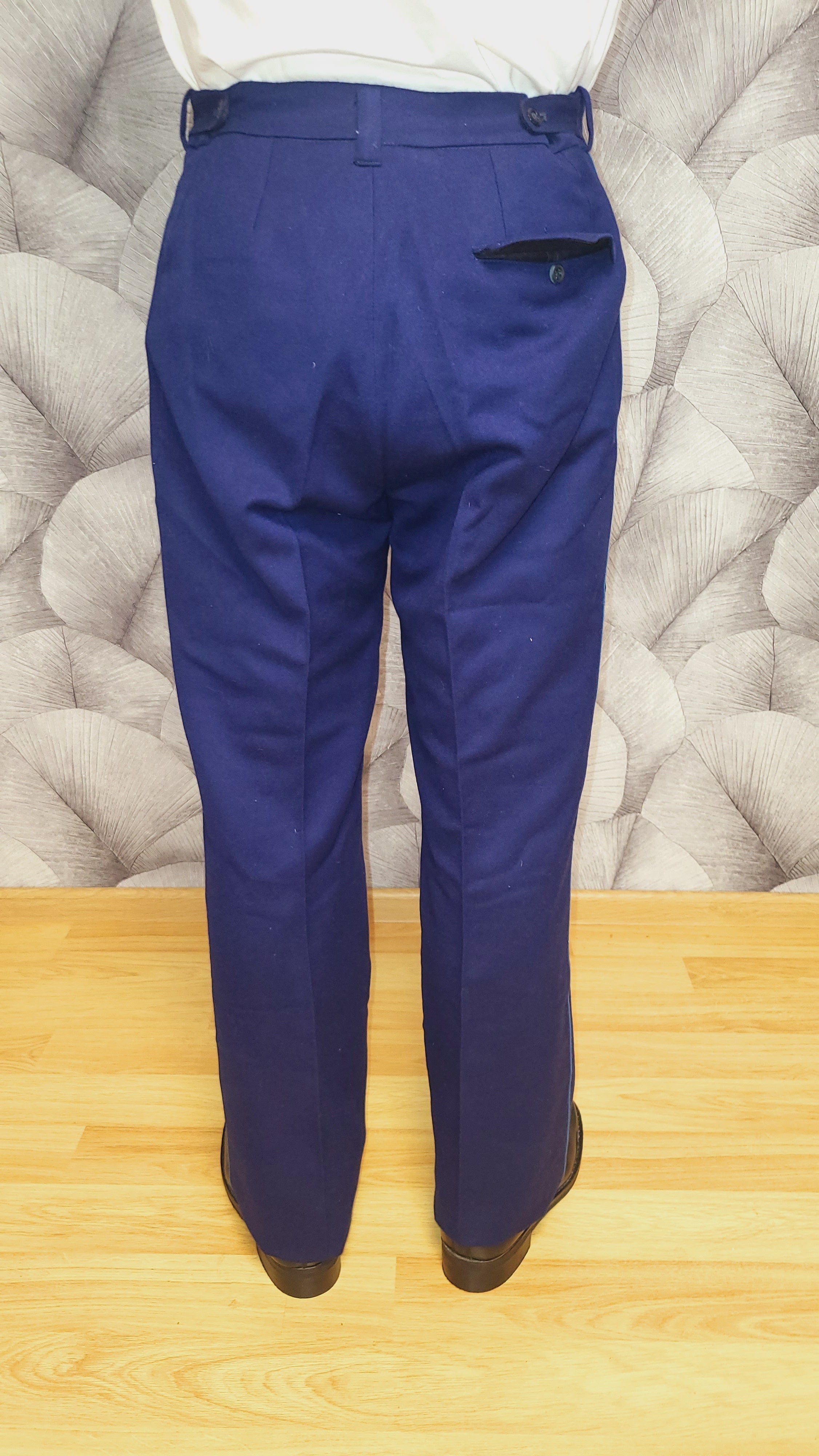 Vintage Blue Wool-Blend Pilot Trousers Soviet Air Force USSR