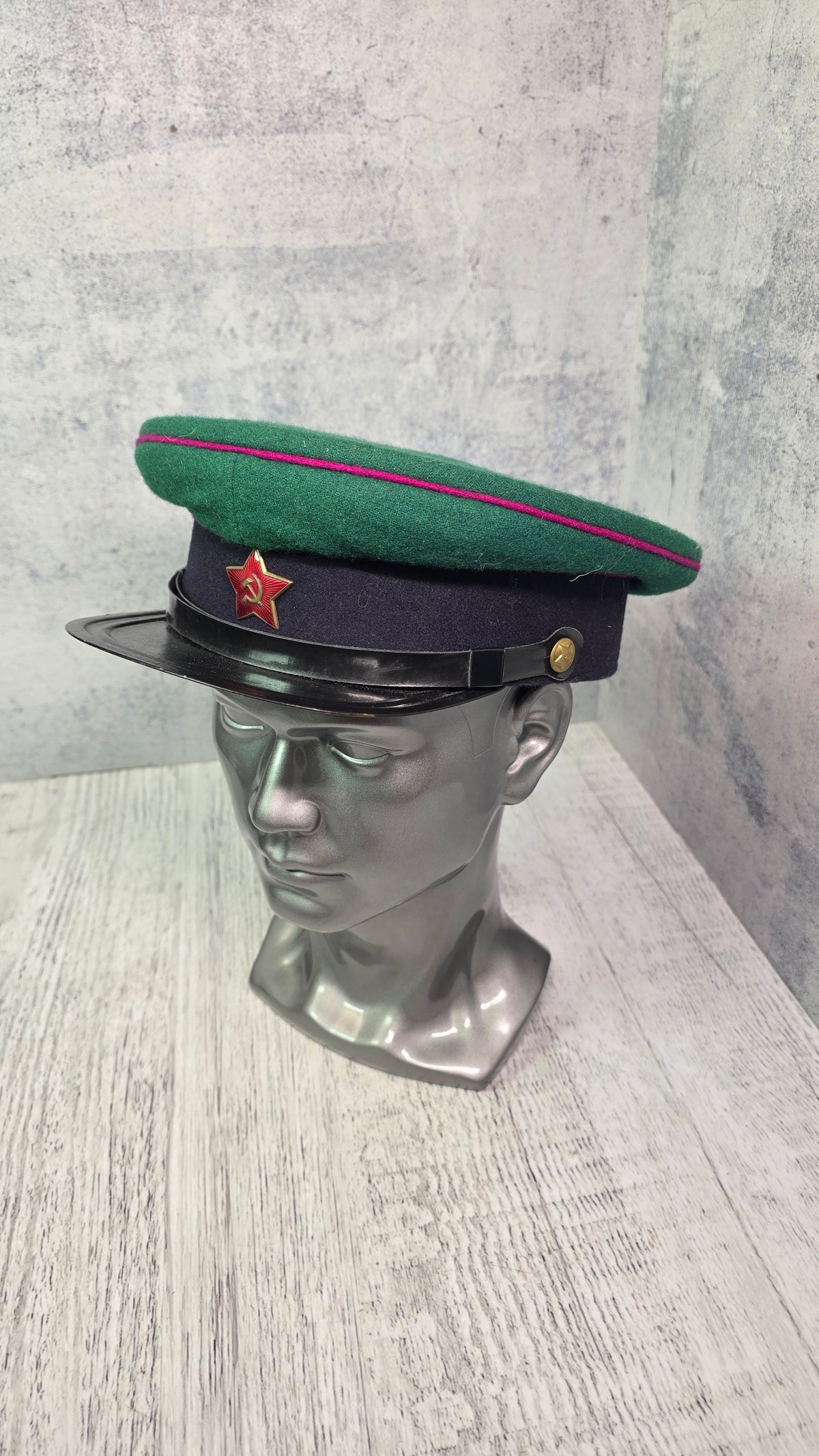 Soviet USSR Vintage Border Guard Visor Cap Green Collector Headwear