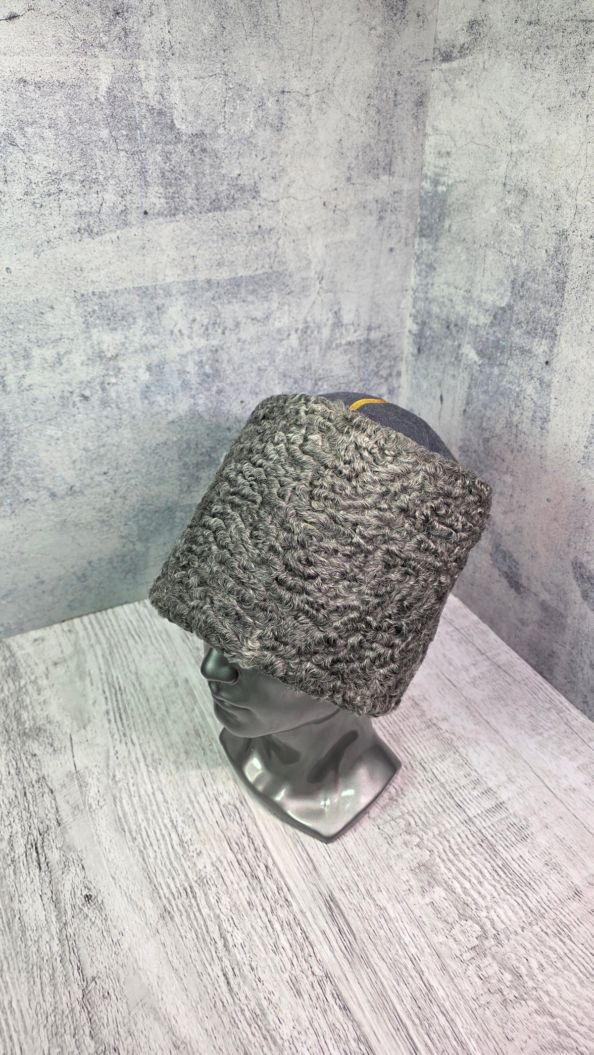 Soviet USSR Vintage Colonel Papakha Karakul Fur Hat Winter Officer Headwear