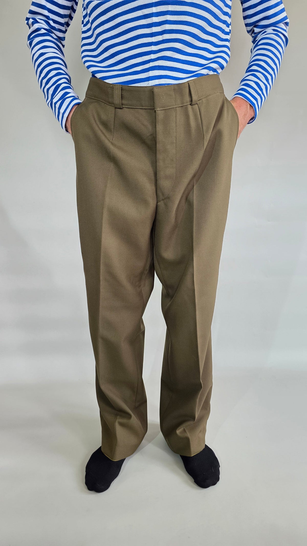 Soviet USSR Vintage Forest Service Gallife Breeches Khaki Wool Blend Pants