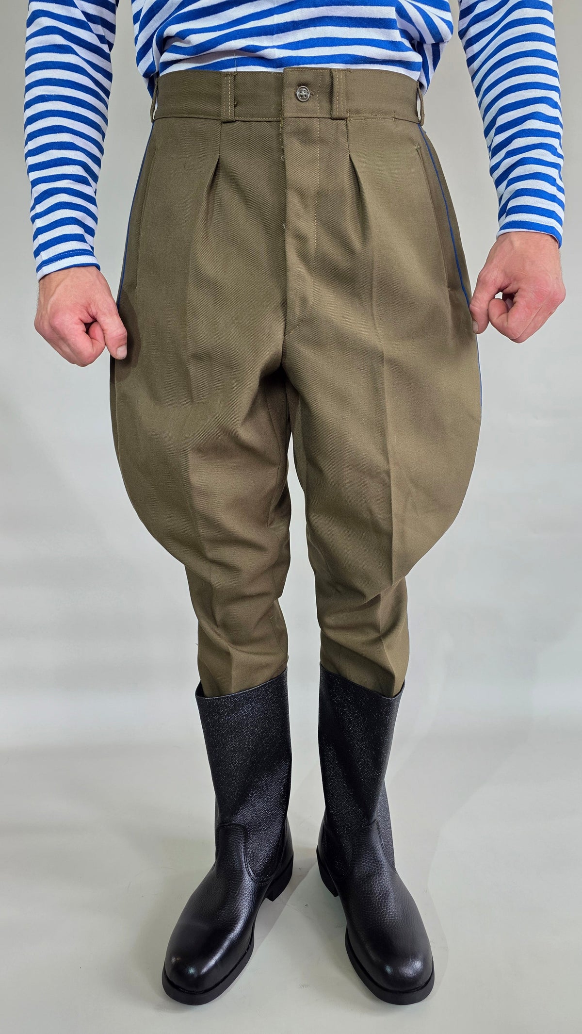 Soviet USSR Vintage KGB Breeches Gallife Blue Piping Classic Uniform Trousers
