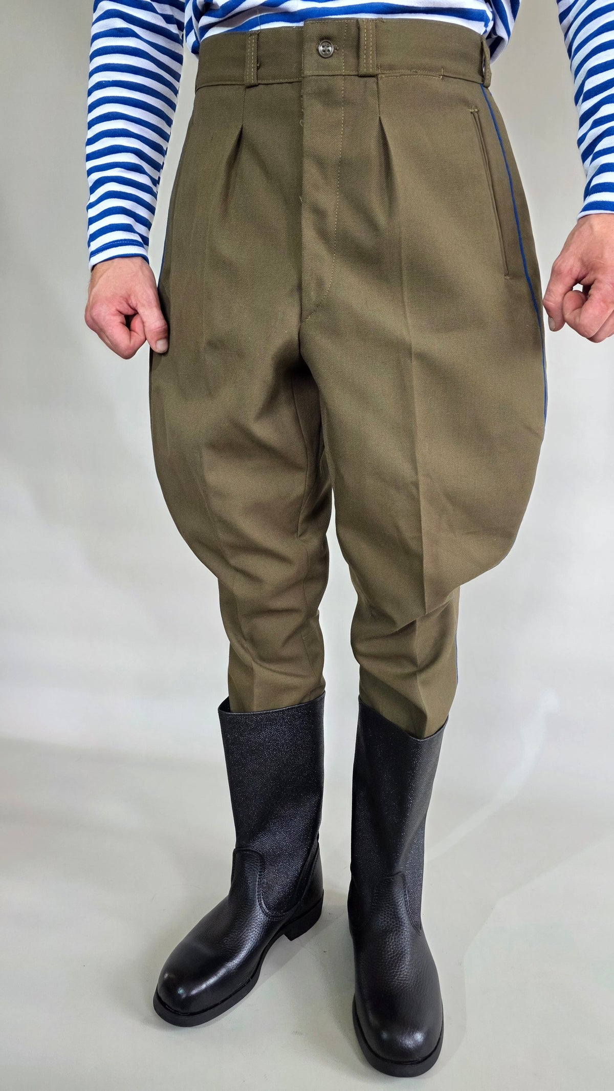 Soviet USSR Vintage KGB Breeches Gallife Blue Piping Classic Uniform Trousers