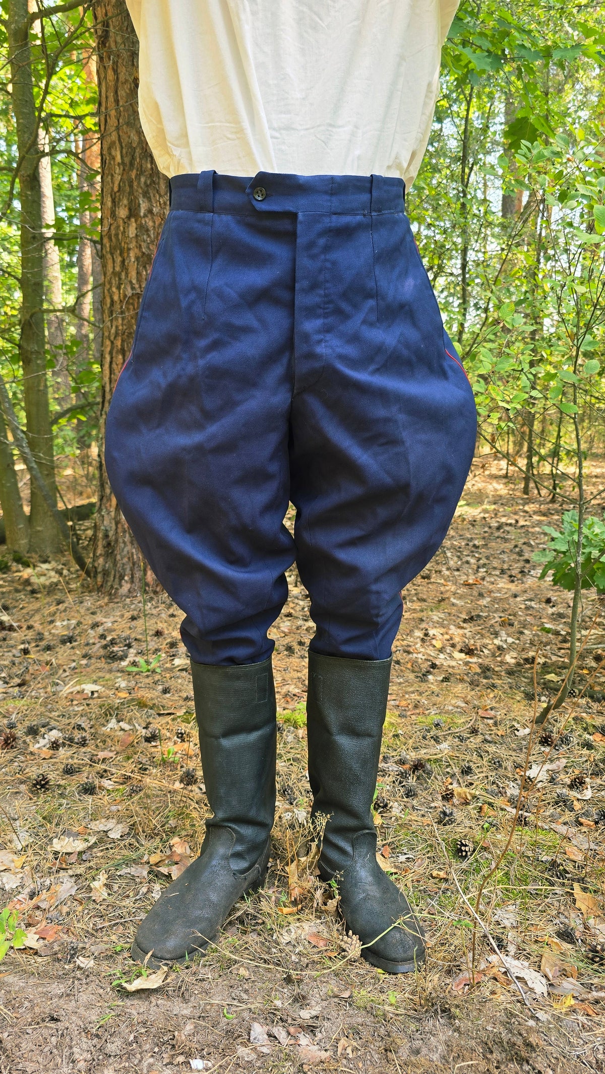 Soviet USSR Vintage MVD Galife Blue Breeches Red Piping Collector Pants