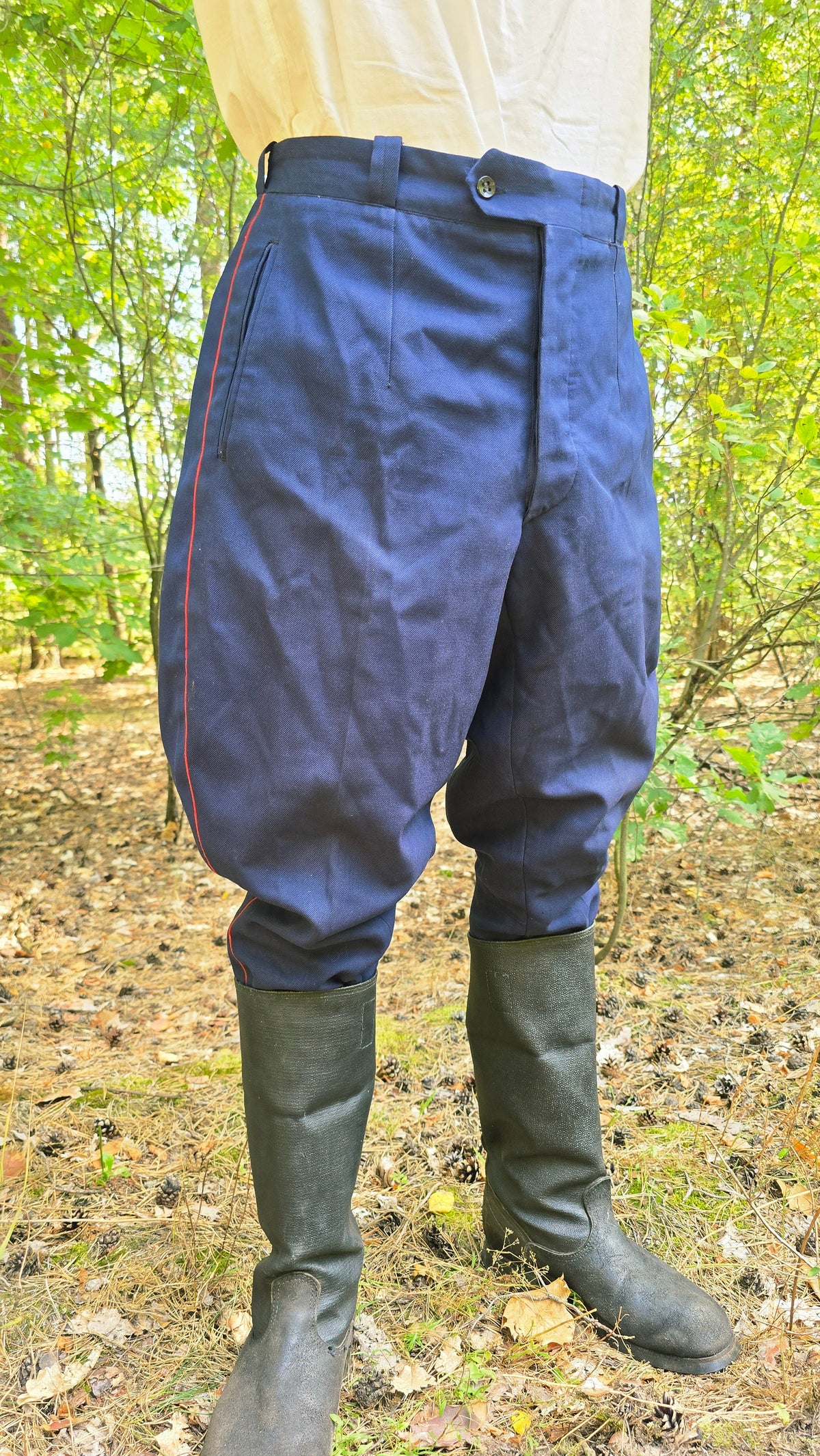 Soviet USSR Vintage MVD Galife Blue Breeches Red Piping Collector Pants