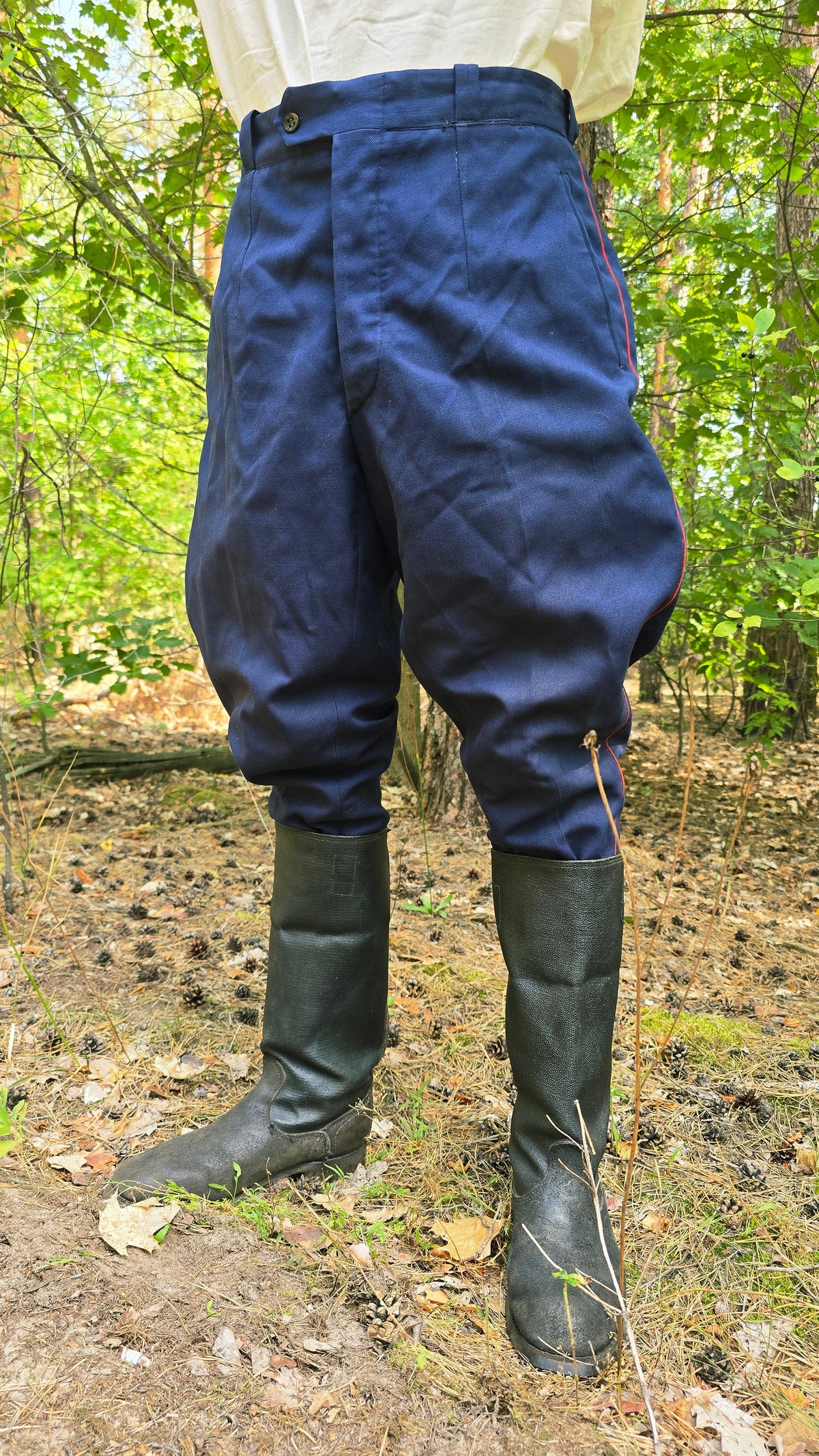 Soviet USSR Vintage MVD Galife Blue Breeches Red Piping Collector Pants