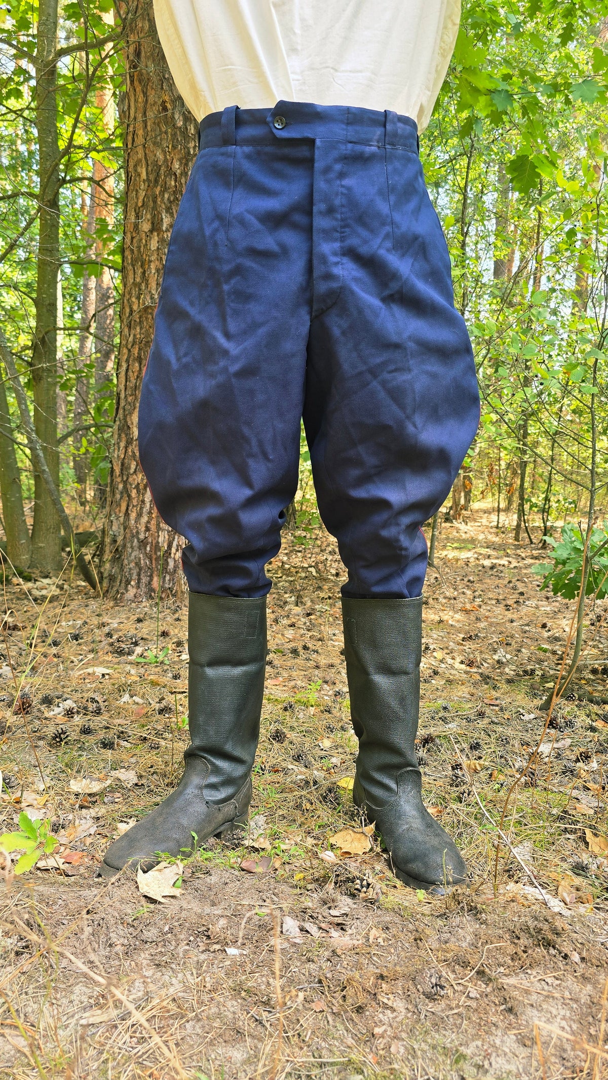 Soviet USSR Vintage MVD Galife Blue Breeches Red Piping Collector Pants