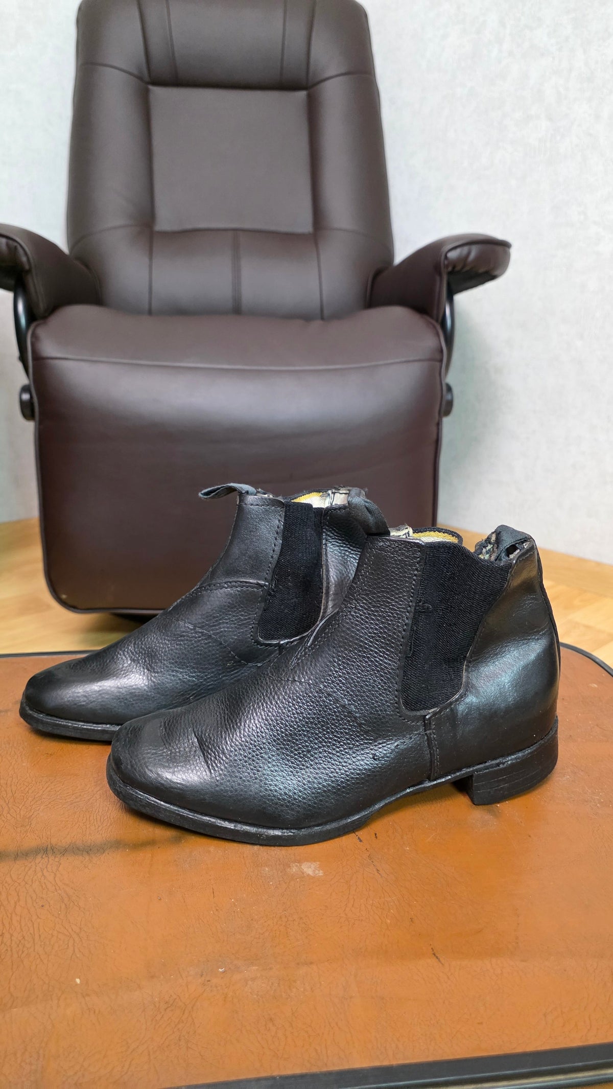 Soviet USSR Vintage Naval Officer Ankle Boots Black Chrome Leather Footwear