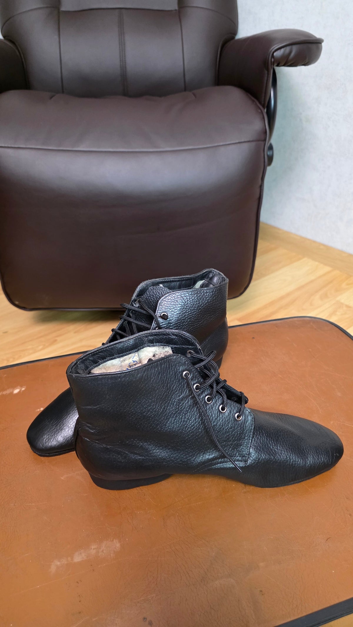 Soviet USSR Vintage Naval Winter Officer Boots Black Chrome Leather Cold Weather Footwear