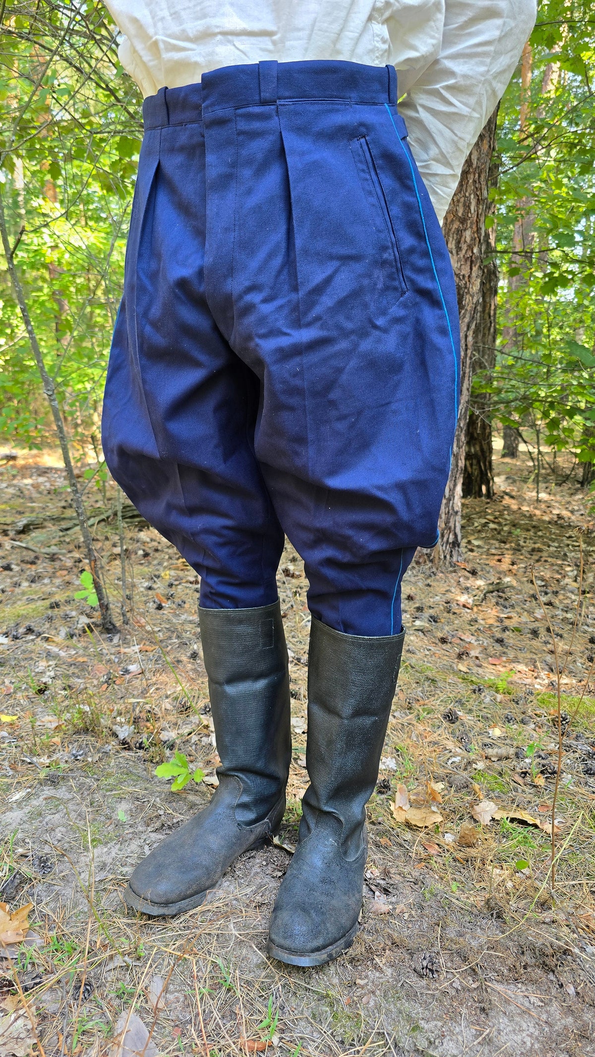 Soviet USSR Vintage VVS Galife Blue Piping Aviation Collector Breeches