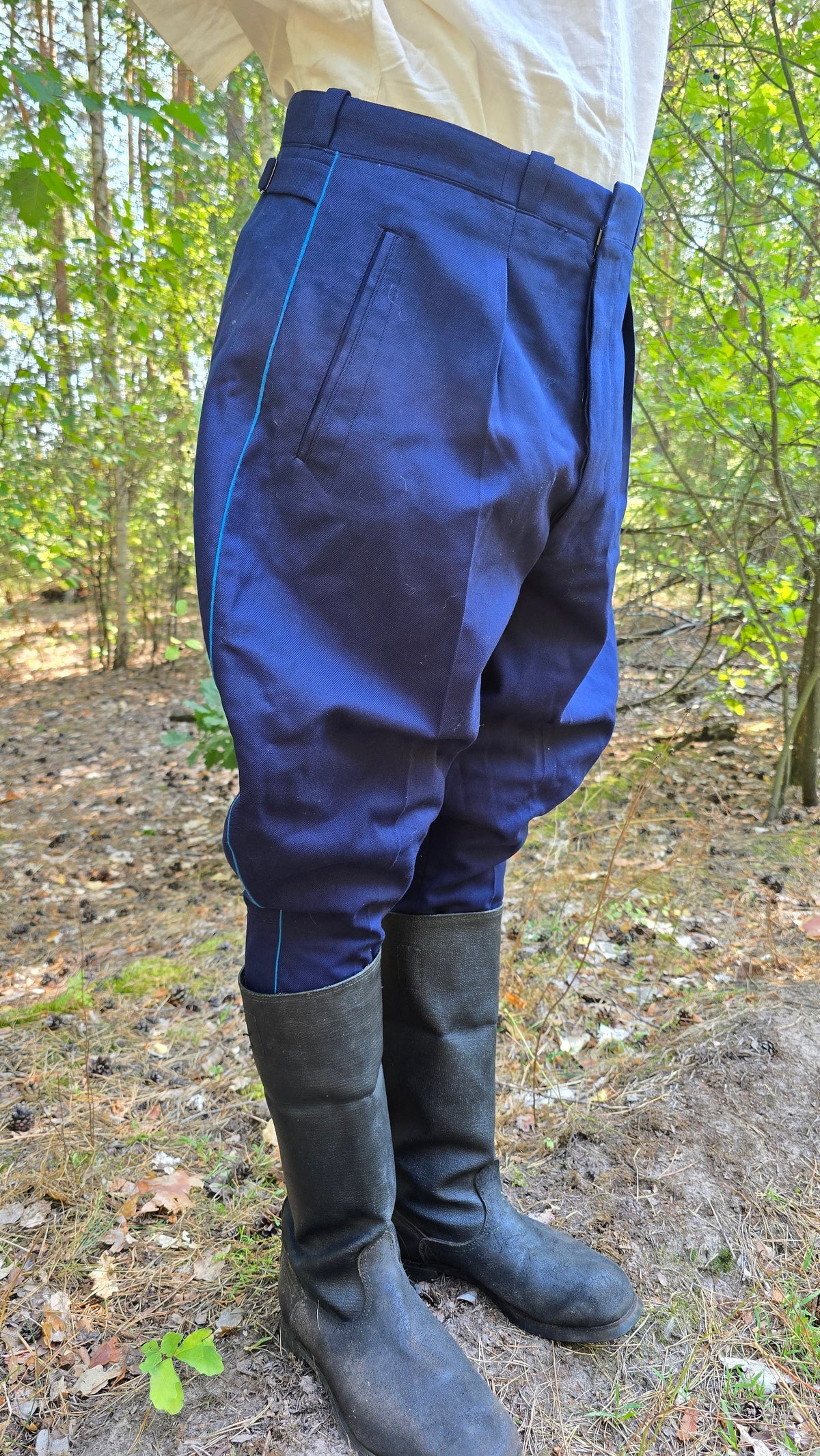 Soviet USSR Vintage VVS Galife Blue Piping Aviation Collector Breeches