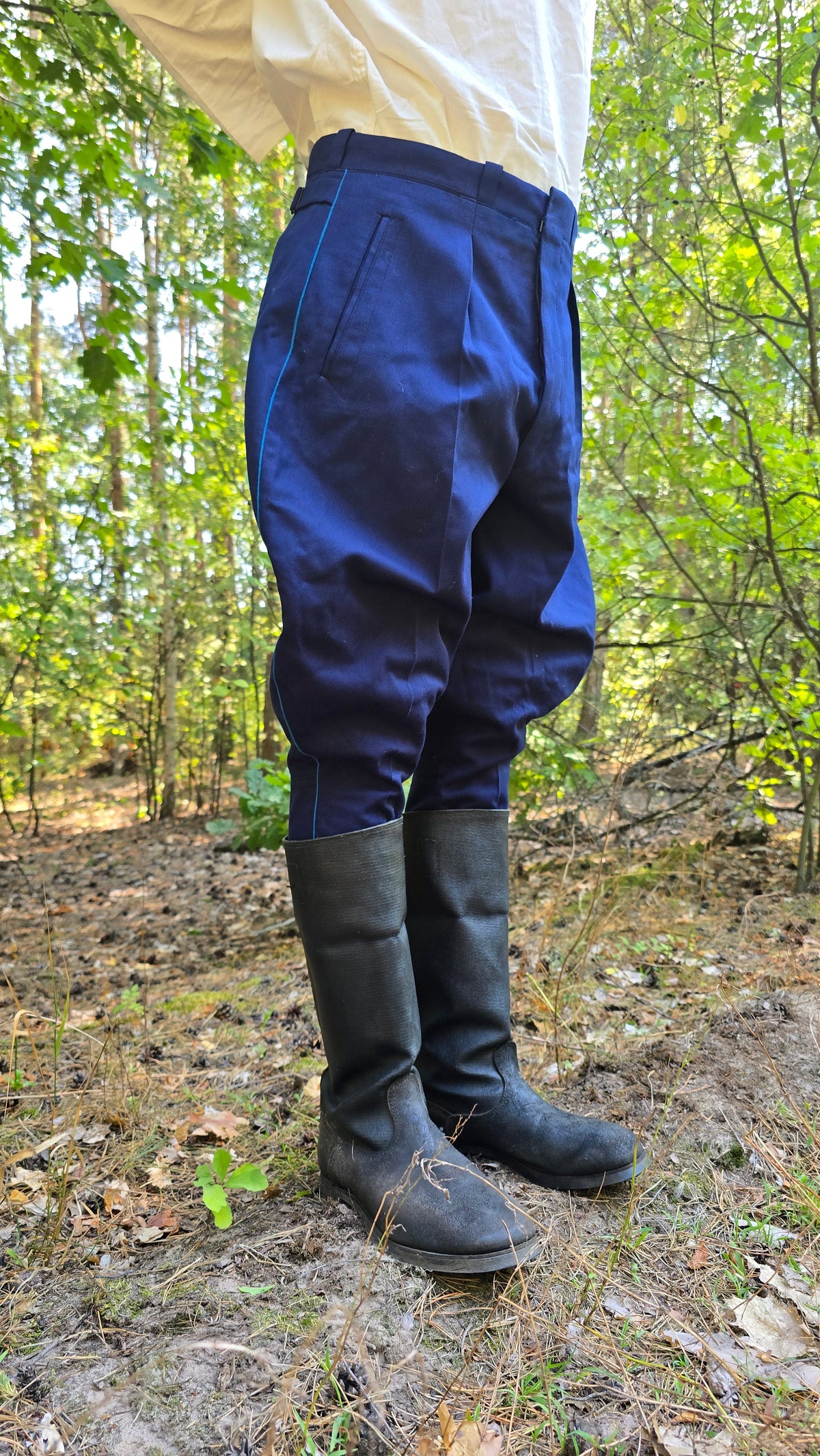 Soviet USSR Vintage VVS Galife Blue Piping Aviation Collector Breeches