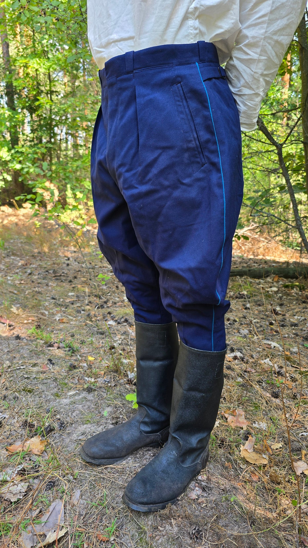 Soviet USSR Vintage VVS Galife Blue Piping Aviation Collector Breeches