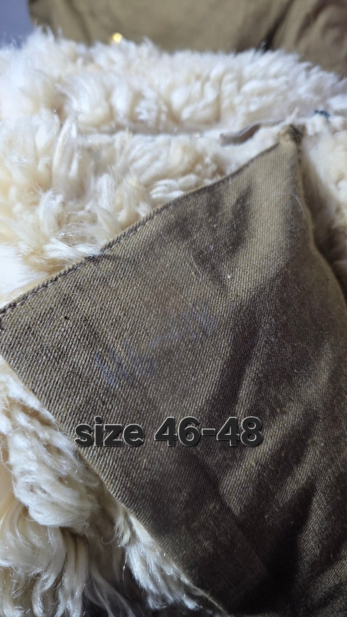 Soviet USSR VMF Bekesha Black Leather Natural Sheepskin Long Winter Coat
