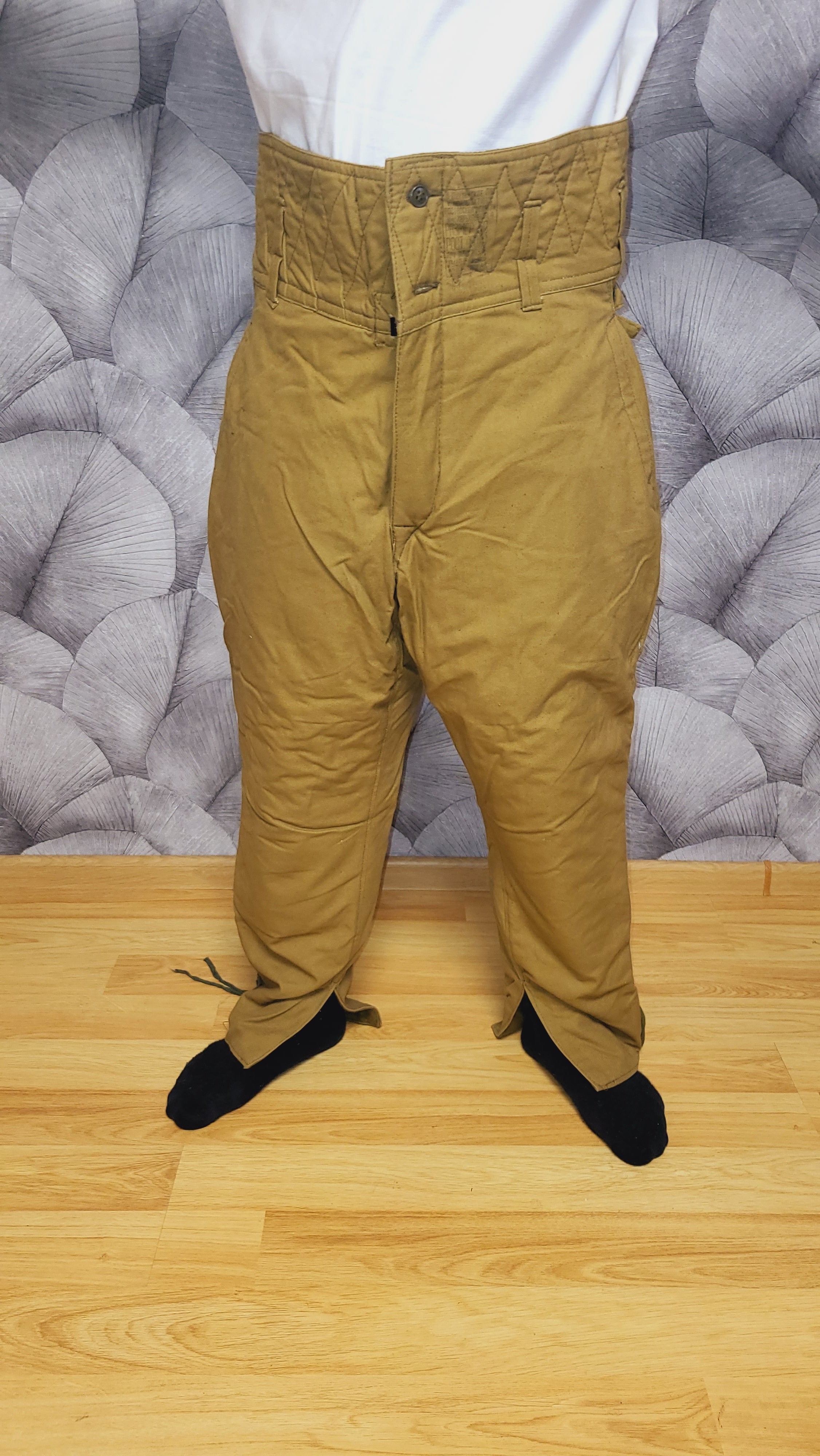Soviet USSR Winter Quilted Trousers Sand Tone