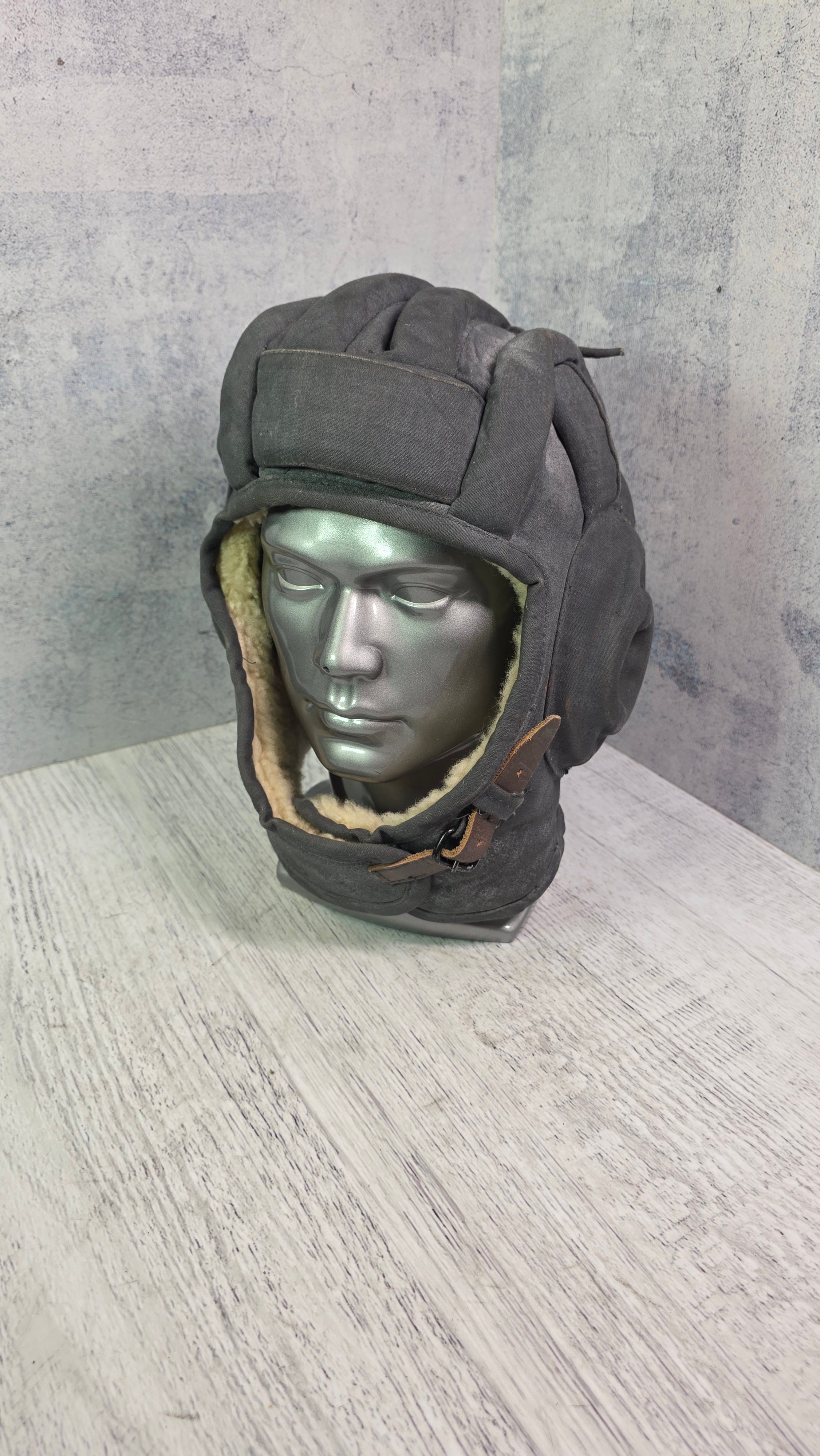 Soviet USSR Winter Tank Crew Helmet Vintage Cold Weather Headgear