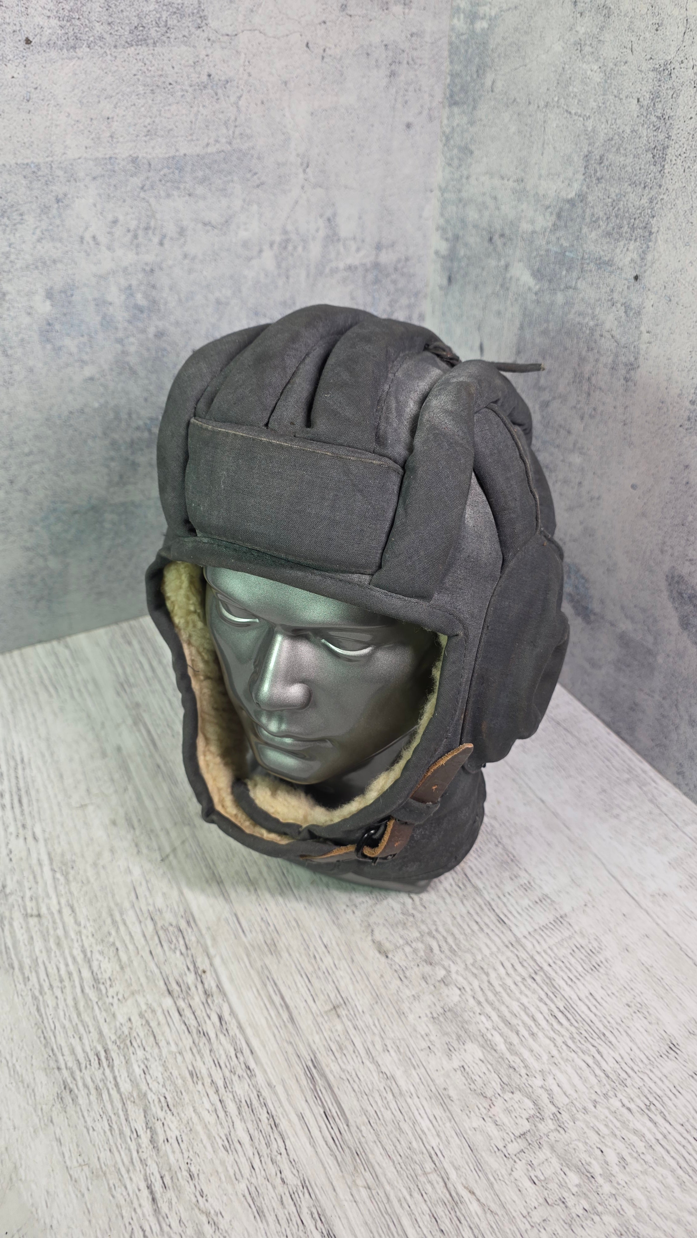 Soviet USSR Winter Tank Crew Helmet Vintage Cold Weather Headgear