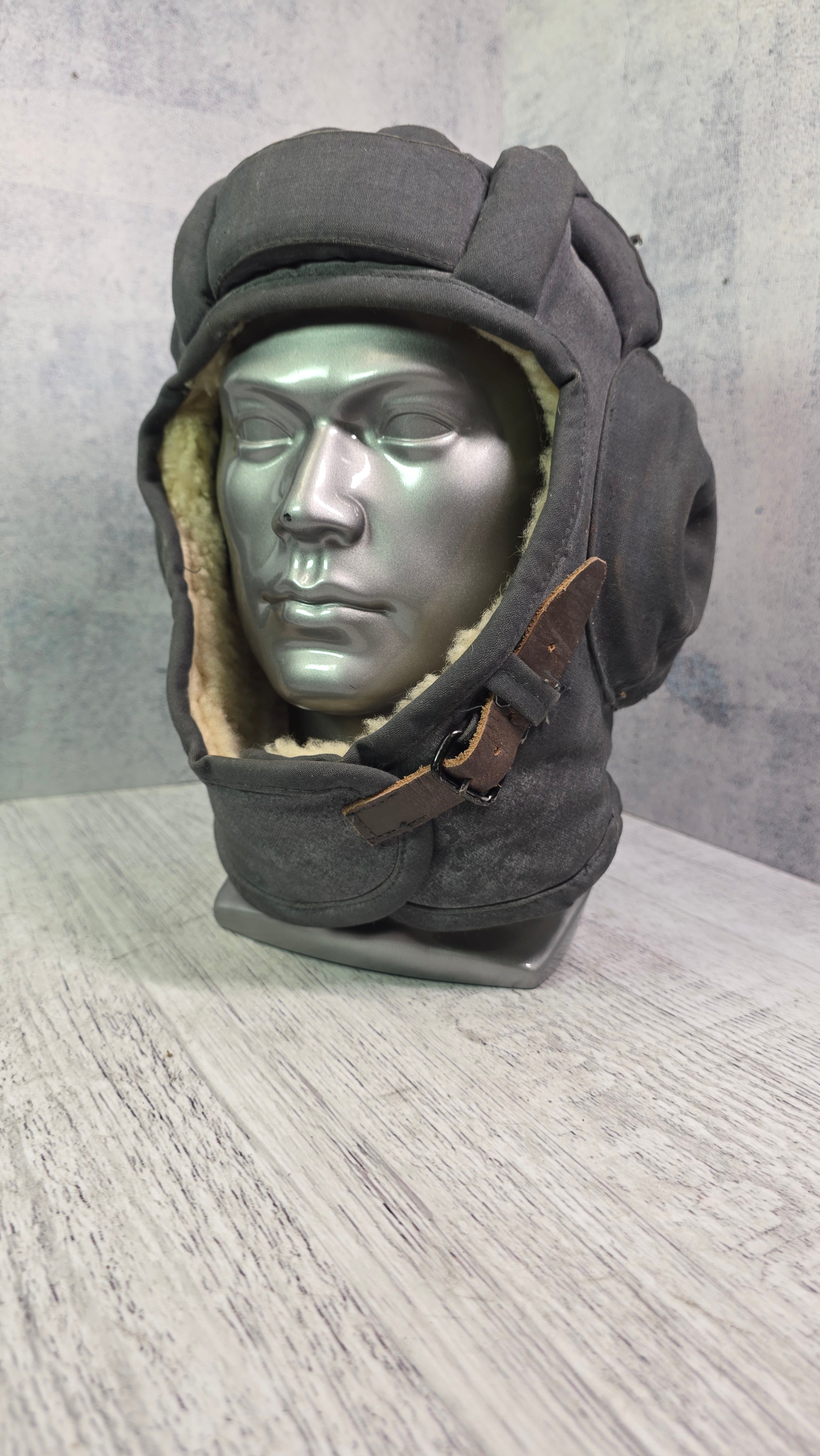 Soviet USSR Winter Tank Crew Helmet Vintage Cold Weather Headgear