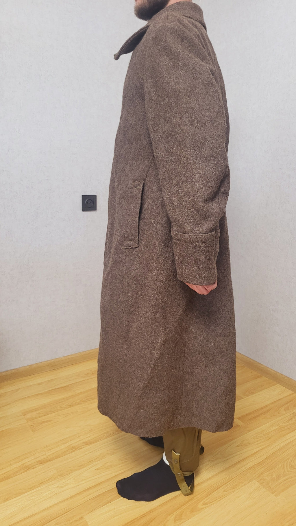Soviet USSR Wool Greatcoat Long Brown Overcoat