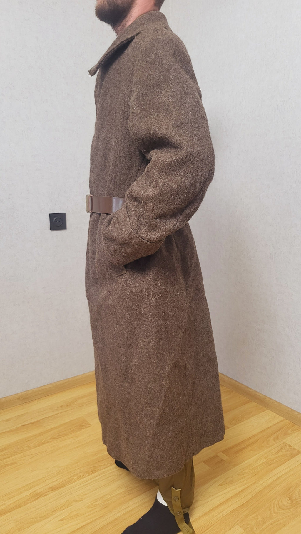 Soviet USSR Wool Greatcoat Long Brown Overcoat